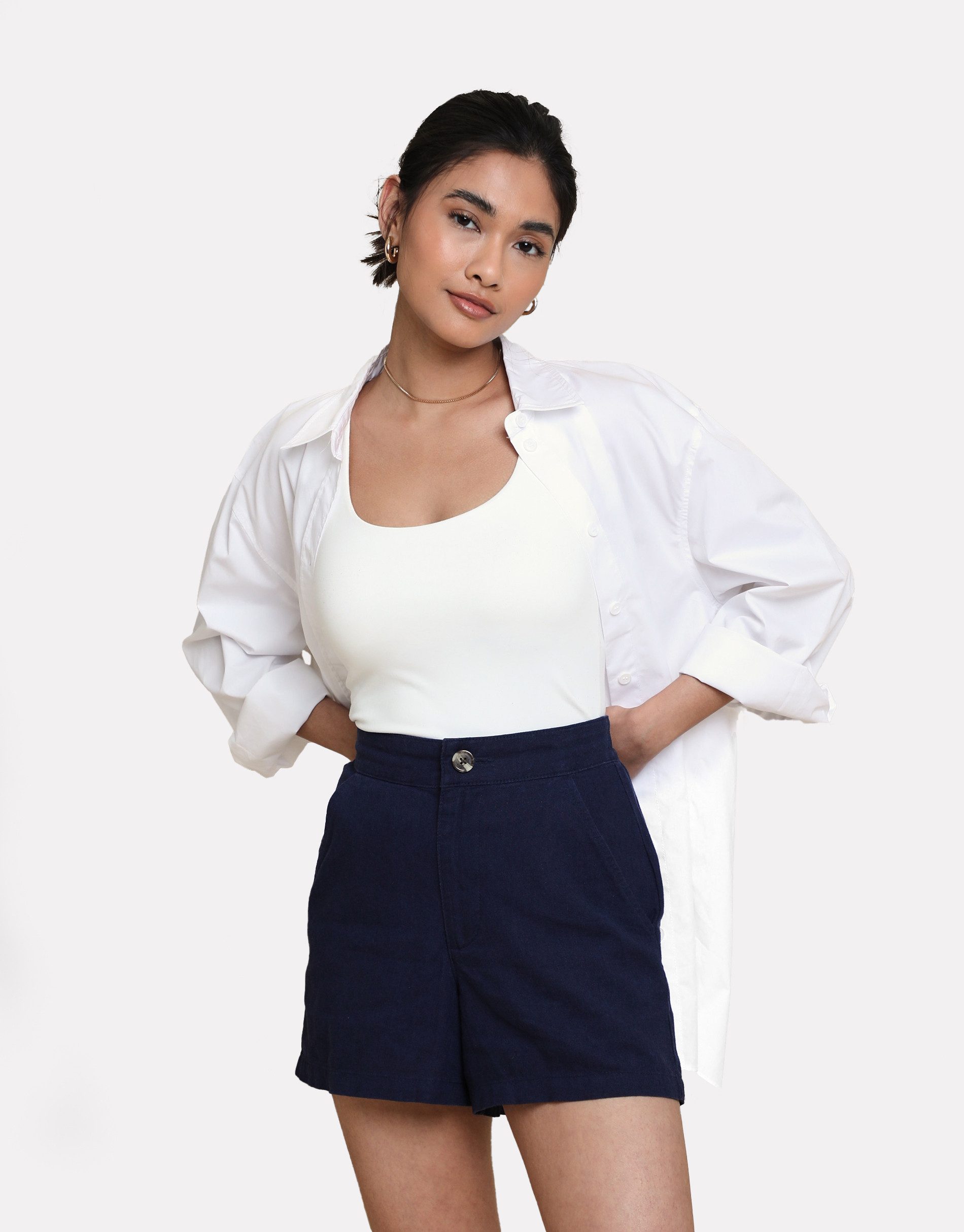 Threadbare Shorts THB Cactus Class Linen Short im schlichten Design