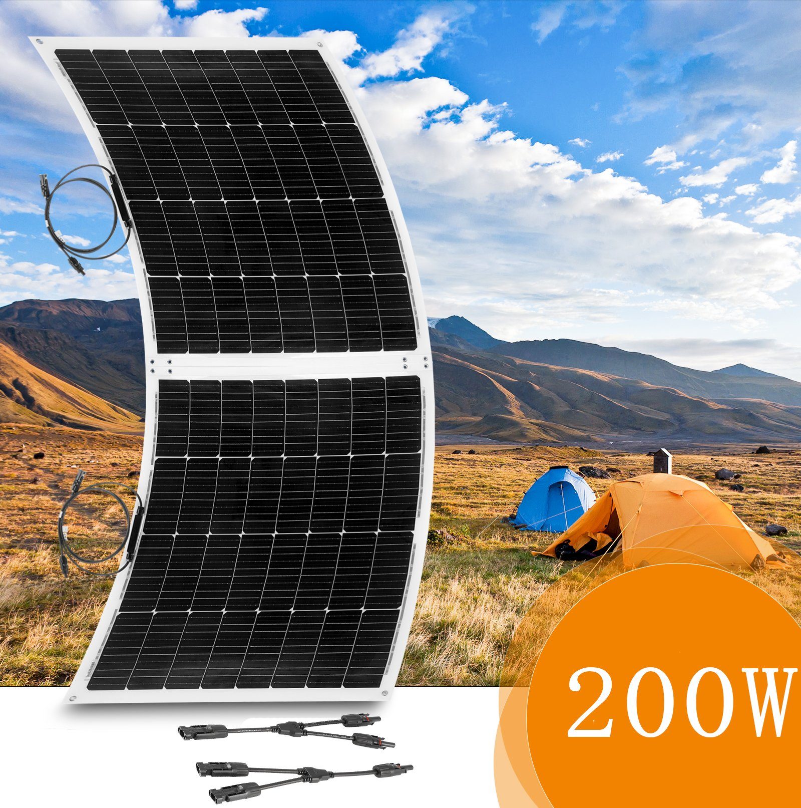 LETGOSPT Solarmodul Biegbar 200W 18V Monokristallin Solarpanel