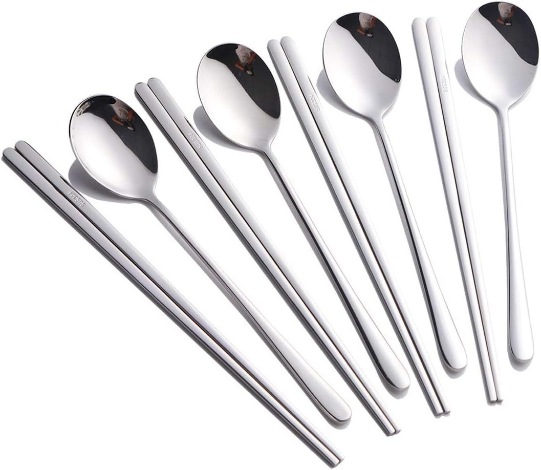 FELIXLEO Essstäbchen Hochwertiger Edelstahl ist robust sicher und langlebig fuer BBQ