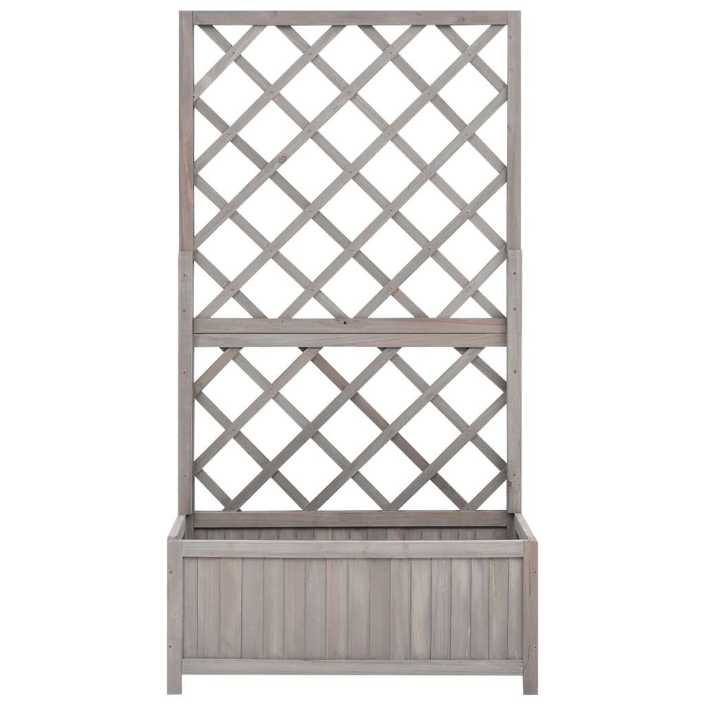 vidaXL Rankgitter 70 x 30 x 135 cm Garten-Spalier mit Blumenkasten Grau 70x30x135 cm Tan