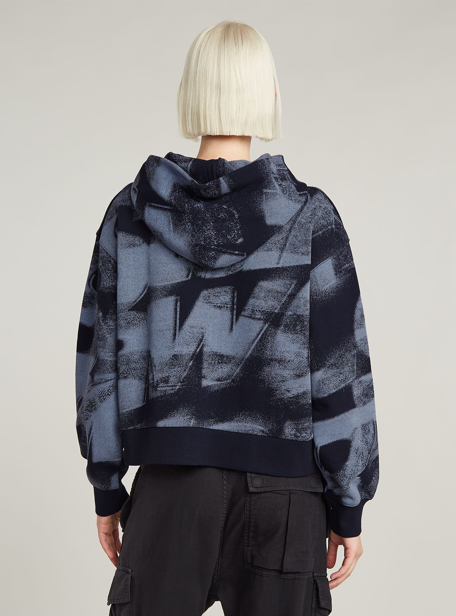 G-STAR Longpullover Sprayed Letters Loose Hooded Sweatshirt