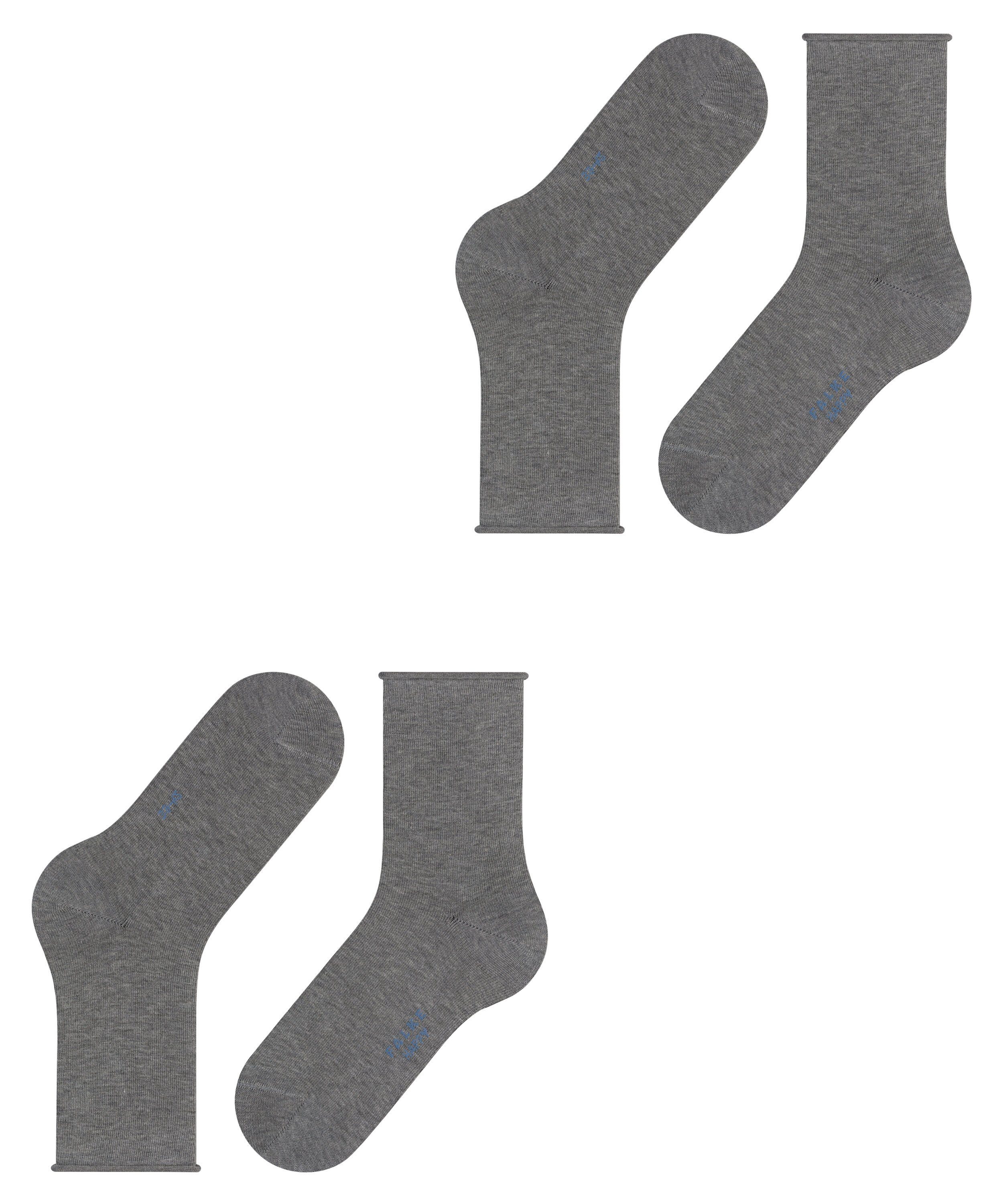 FALKE Socken (3390) 2-Pack light greymel. (2-Paar) Happy