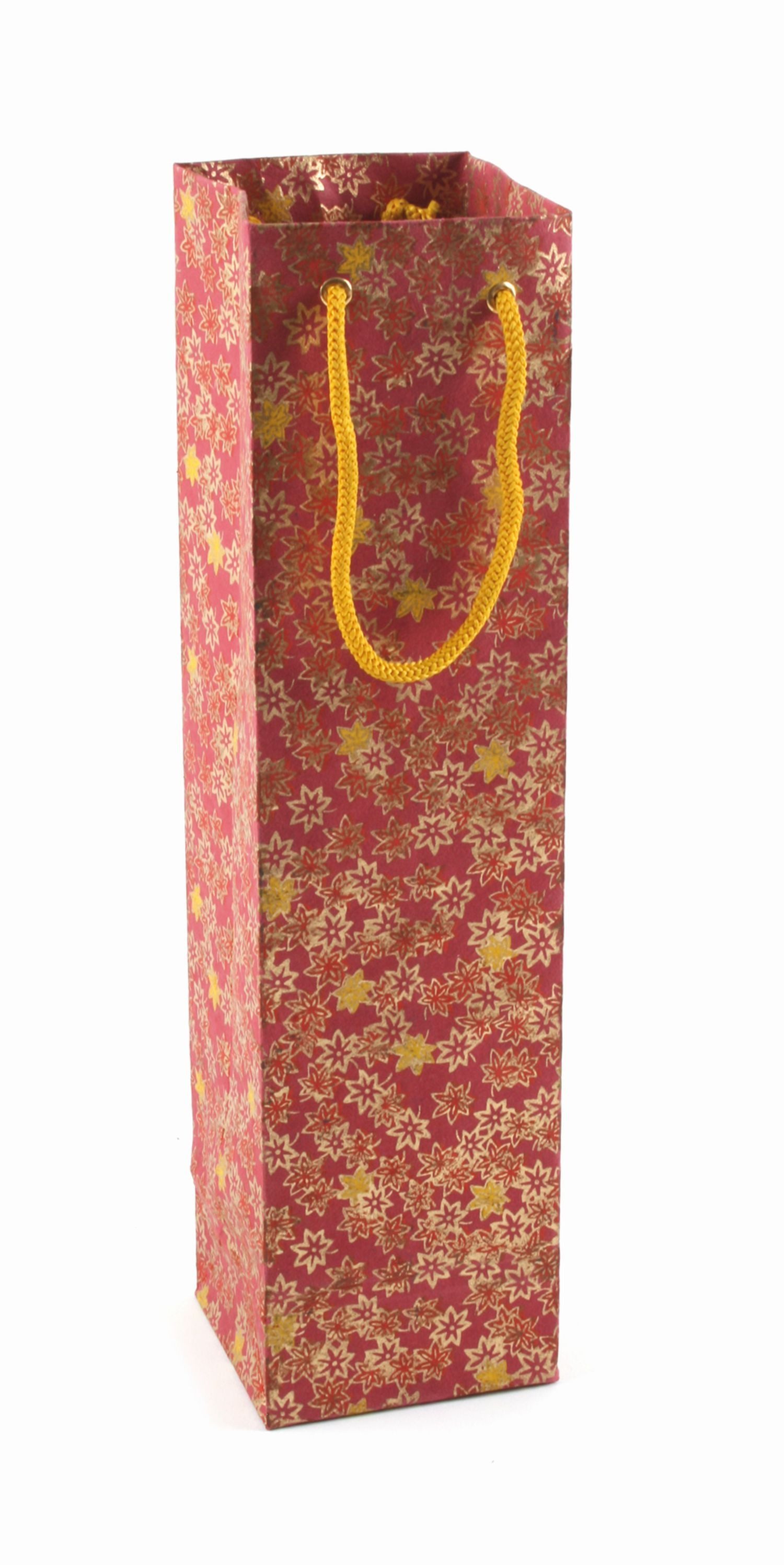 El Puente Geschenk-Tragetasche Geschenktasche für Weinflaschen, Handmade, Fair Trade