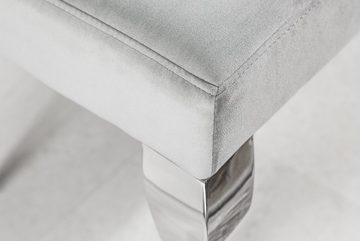 riess-ambiente Sitzbank MODERN BAROCK 172cm edel-grau / silber, mit Samt-Bezug