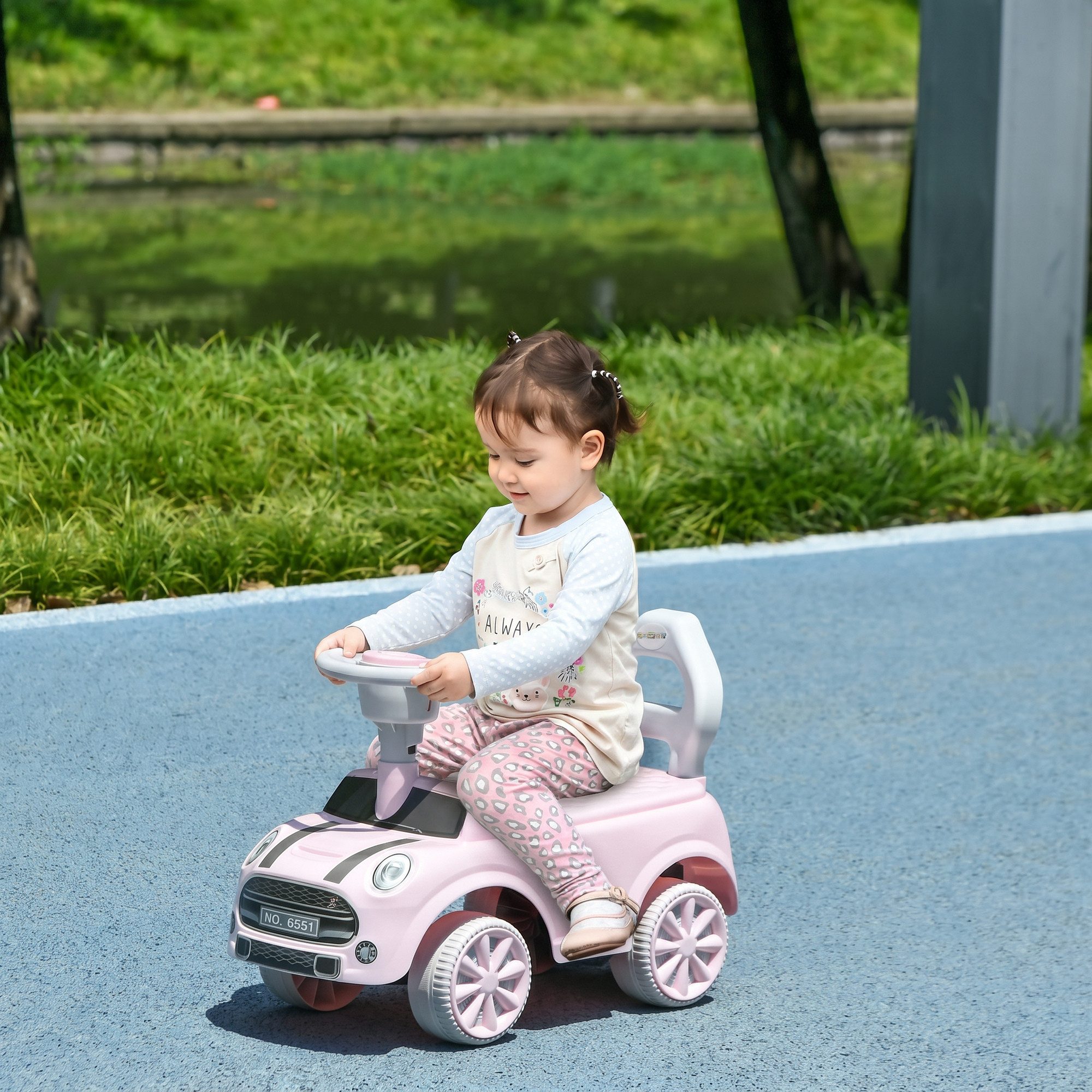 AIYAPLAY Rutscher Rutschauto Rutschfahrzeug Kinderfahrzeug für 18-36 Monate Kinder, (Kinderrutschauto, 1-tlg., Rutscherfahrzeug), Rutscher für Kinder, rosa