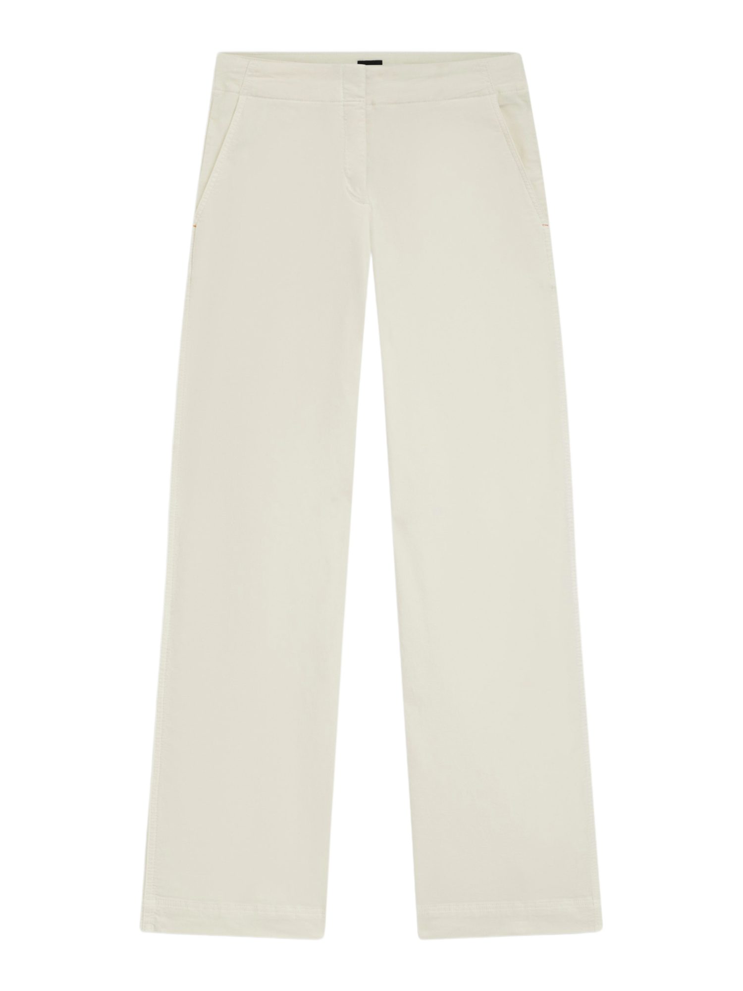 BOSS ORANGE Stoffhose BOSS Women Orange weiß, Casual, Baumwolle, Unifarben, Straight Leg, Mittel