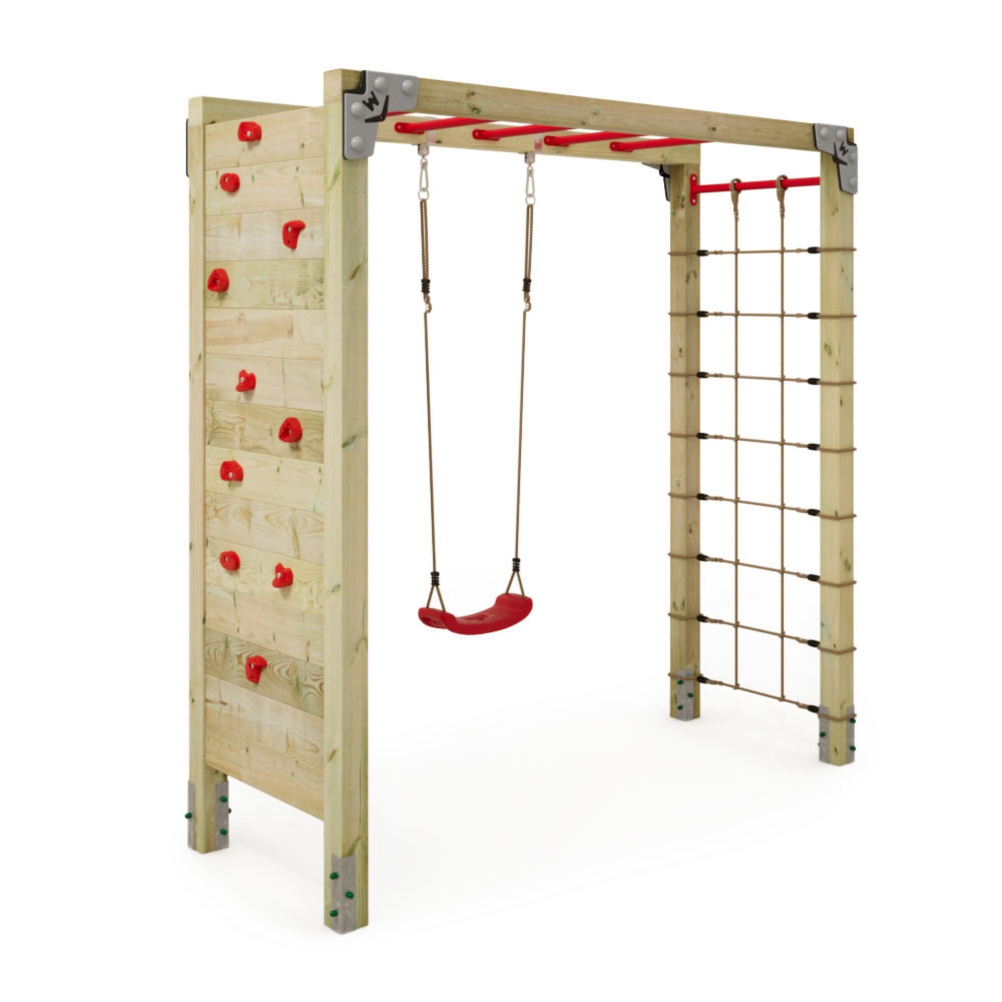 Wickey Klettergerüst Fit Gym 442 – Spiel- & Sportgerät mit Schaukel, (Kraftstation, Fitnessstation, Sportgeräte für zuhause, Workout, Krafttraining, Gymtower, Fitnessturm, Ideal für Spielspaß & funktionales Outdoor-Training, Trainingsgerät für Jung & Alt fördert Kraft, Motorik & Balance), extrem witterungsbeständig mit 5 Jahren Garantie*