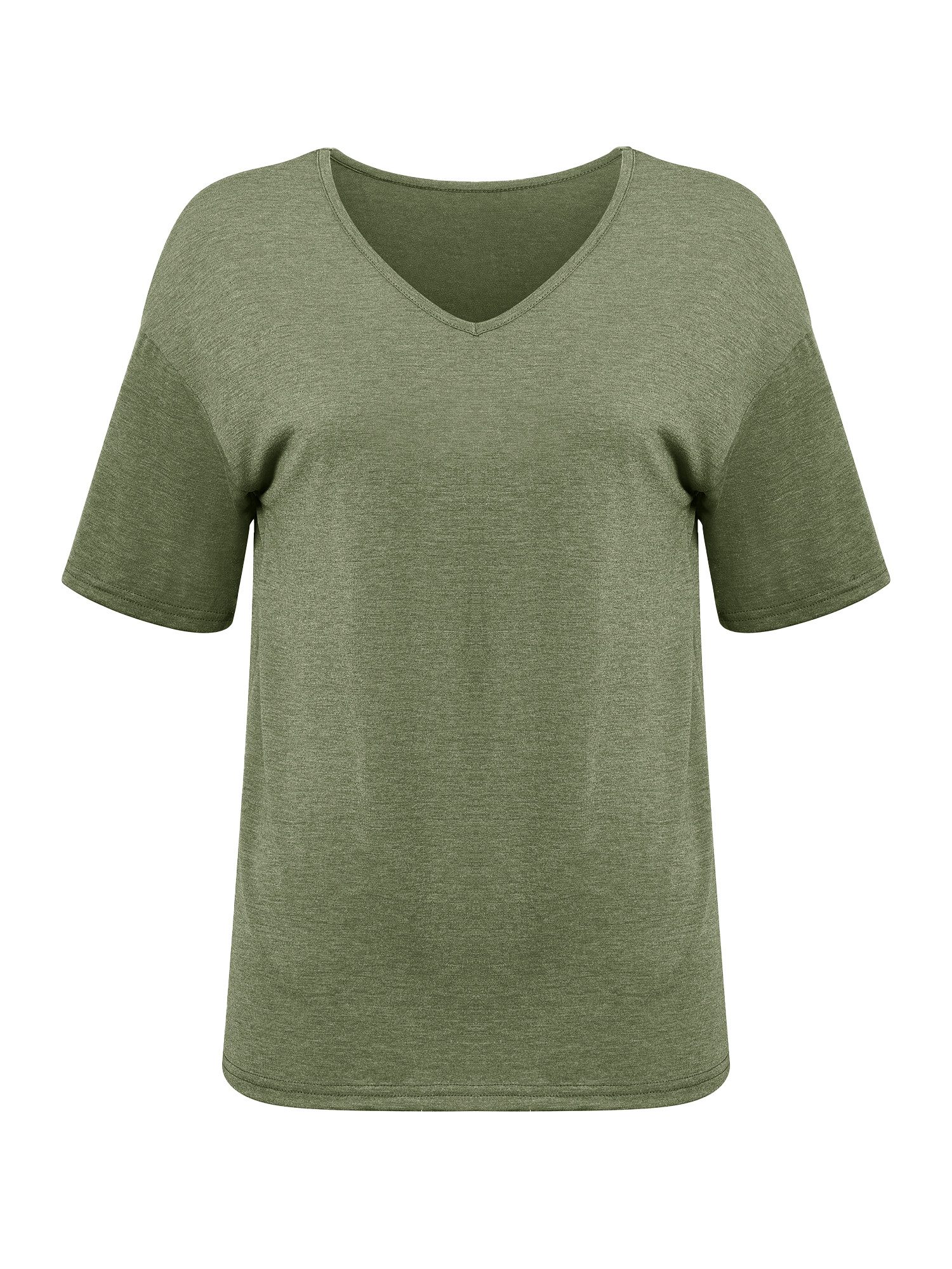 Imily Bela T-Shirt V-Ausschnitt Kurzarmshirt (Packung, 1-tlg., 1per-Pack) in Unifarbe – Bild 5 von 5