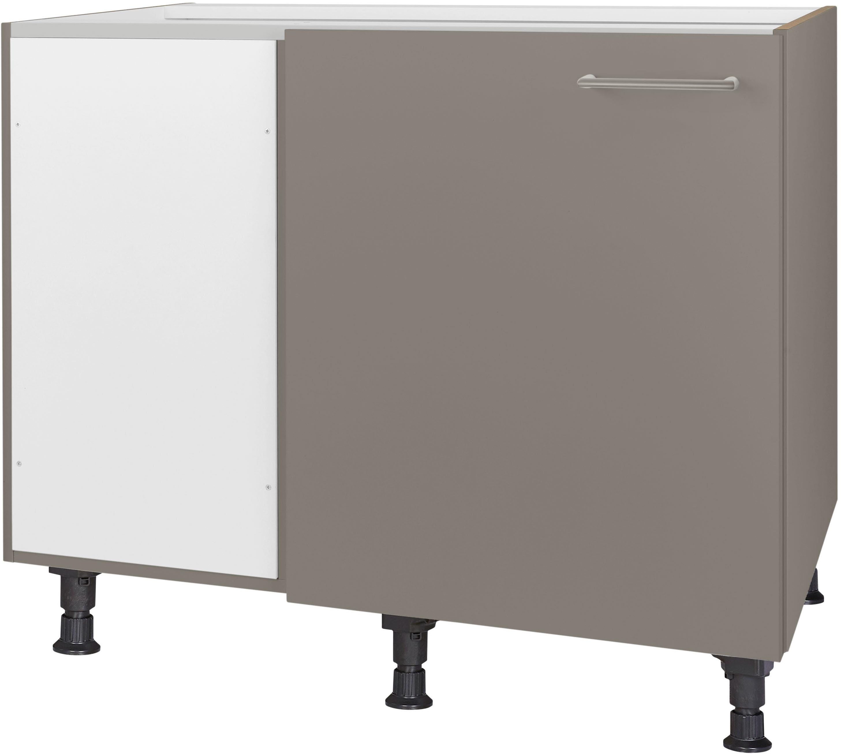 nobilia® Eckunterschrank "Laser", vormontiert mit höhenverstellbaren Sockelfüßen, Breite 100 cm