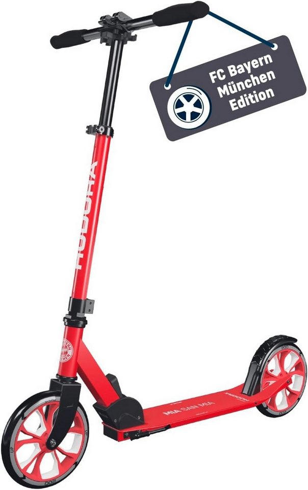 Hudora Cityroller Up 200, Lizenzierter FC Bayern München Fan-Scooter, bis zu 100 kg - Höhenverstellbar - Zusammenklappbar