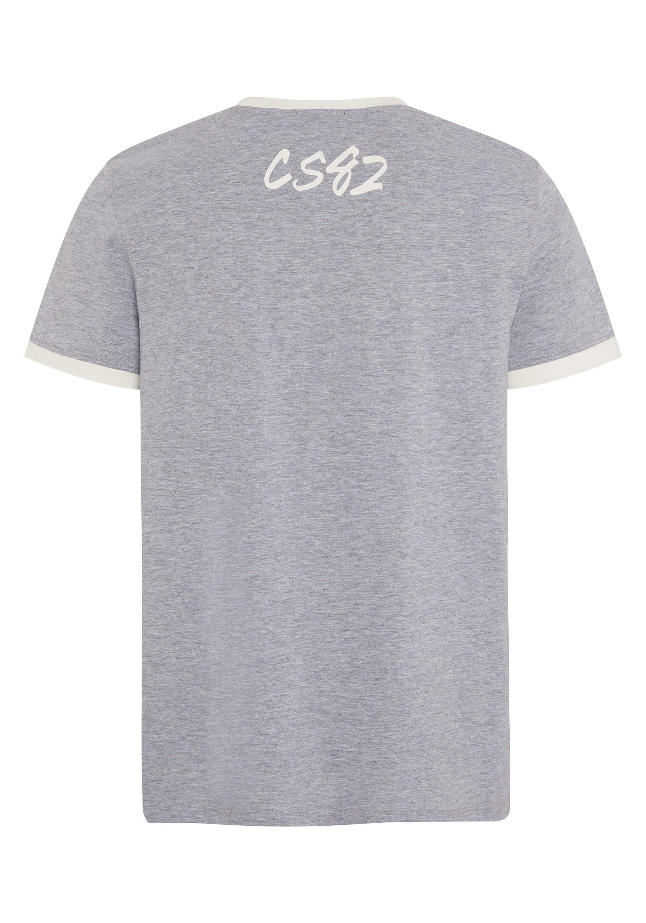 Label-Print Shirt Print-Shirt Neutral Chiemsee Gray Jersey 17-4402M 1 aus mit Melange