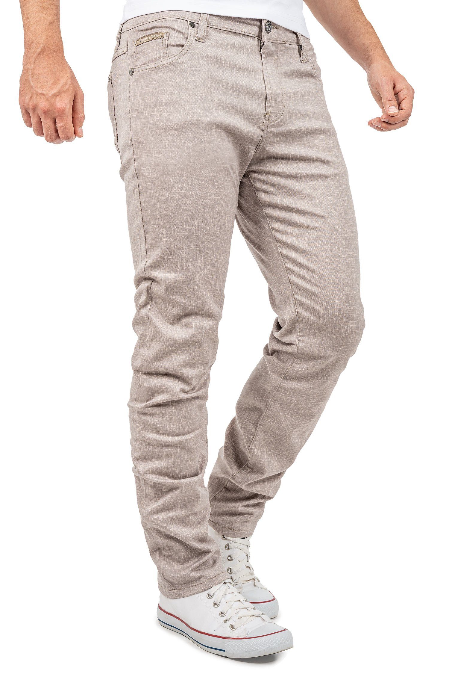 Hose Urbanen Elegante im & Baxx Stoffhose beige BA-CD840 Look Cipo Modernen