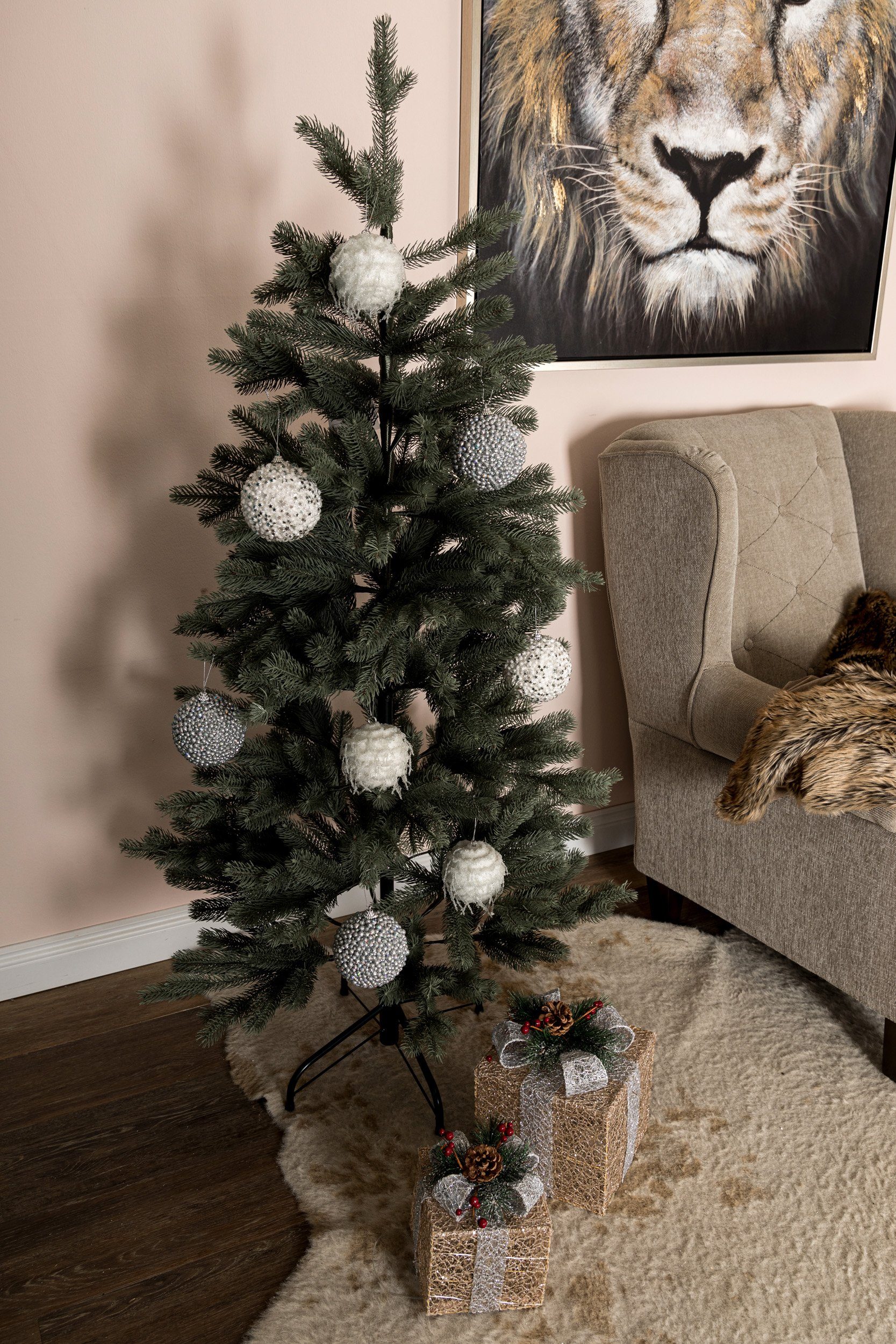 Wohnando Künstlicher Weihnachtsbaum Tannenbaum-Alternative mit 451 150cm, Äste Design realistischem
