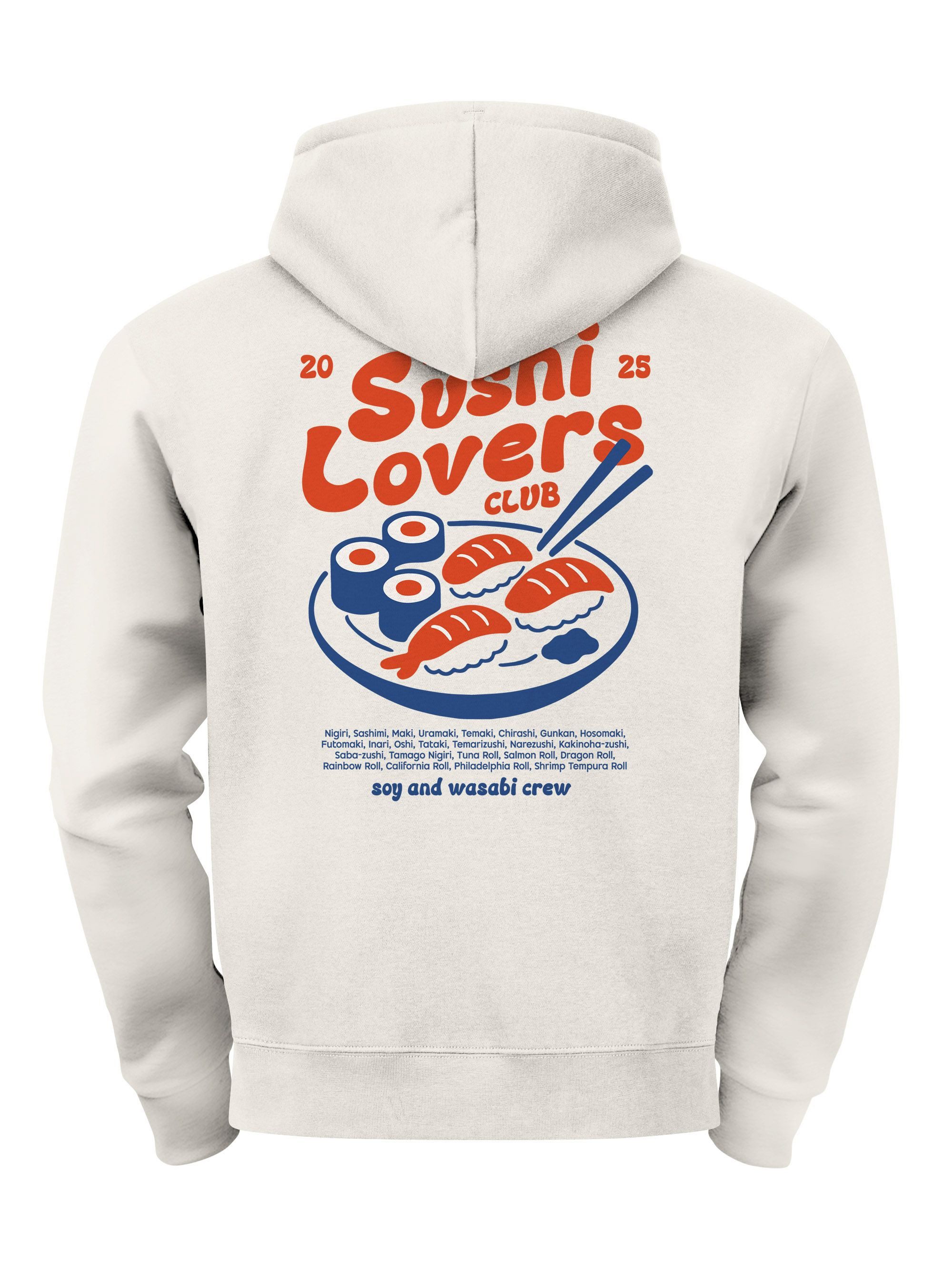 Neverless Hoodie Herren Hoodie Sushi Lovers Club Kapuzenpullover Japan Food günstig online kaufen