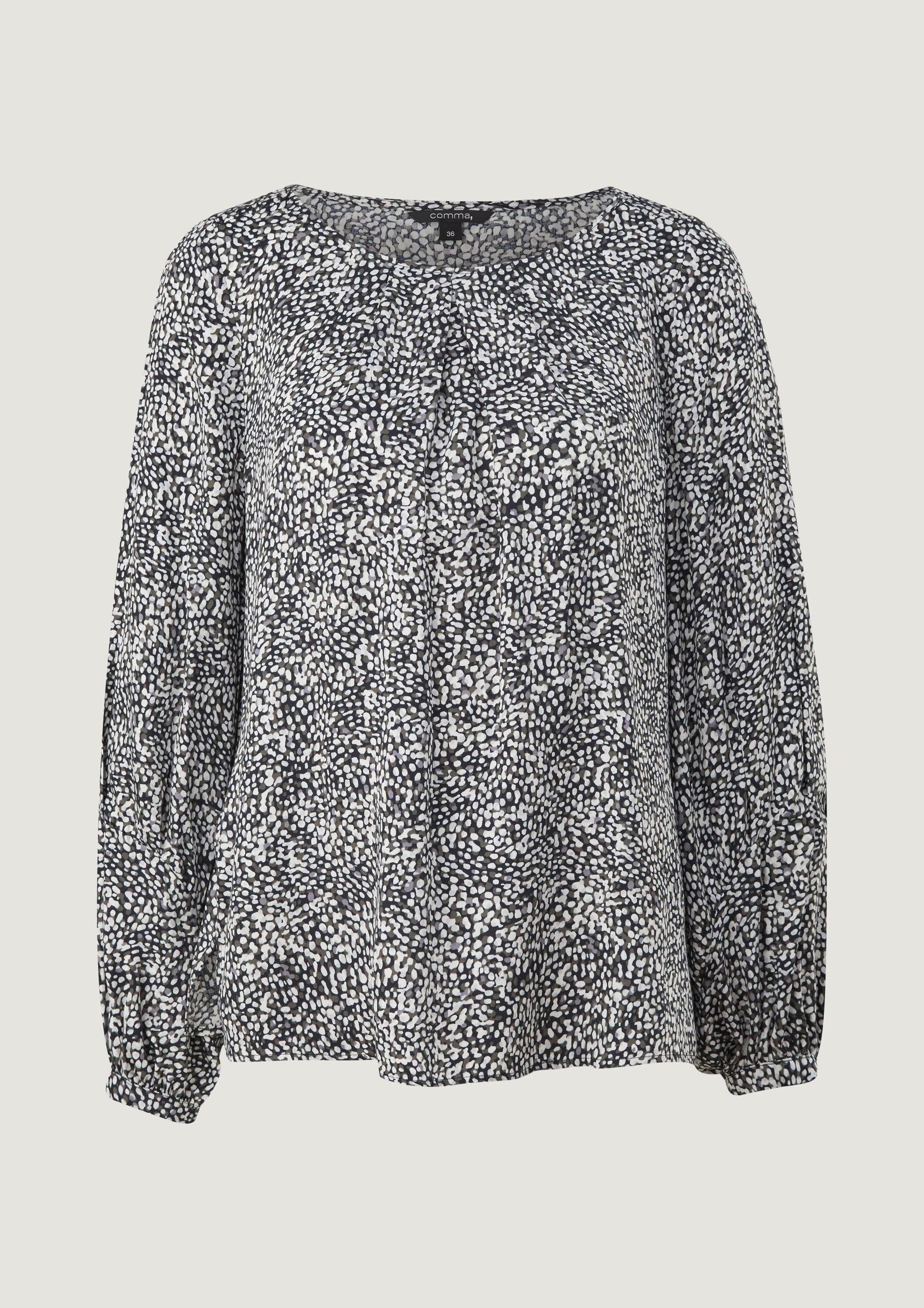 comma Langarmbluse Bluse Bluse mit Faltendetails