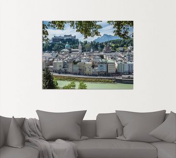 Artland Alu-Dibond-Druck Salzburg Blick auf die Altstadt, Österreich (1 St), für Innen- und Außenbereich geeignet, Outdoorbild