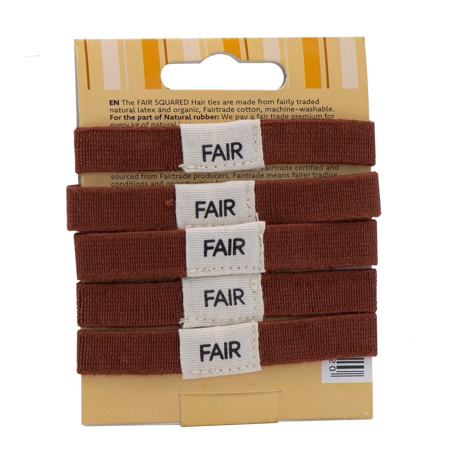 Fair Squared Haargummi FAIR SQUARED Haargummis 5er-Set aus Fairtrade-Bio-Baumwolle, 5er Set, 1-tlg., 5er Set, aus Biobaumwolle braun
