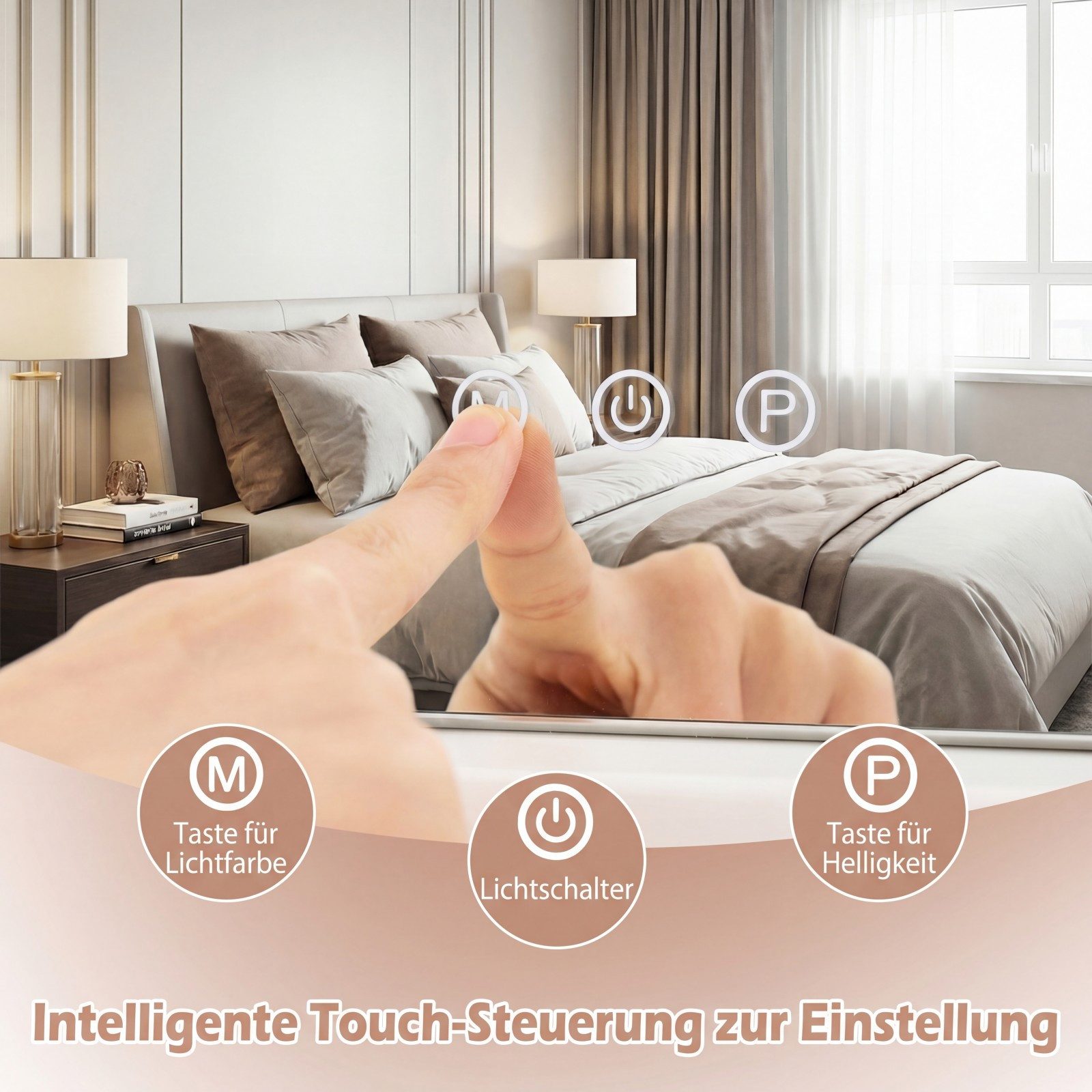 COSTWAY Schminkspiegel (1-St), Hollywood Beleuchteter Spiege, mit 3 Lichtfa günstig online kaufen