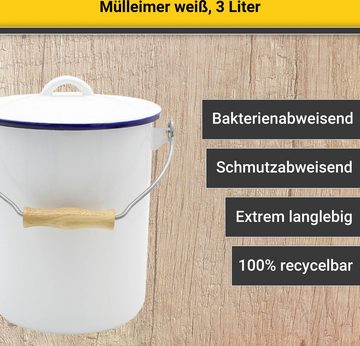 Krüger Mülleimer Husum, Emaille, 3 Liter, Made in Europe