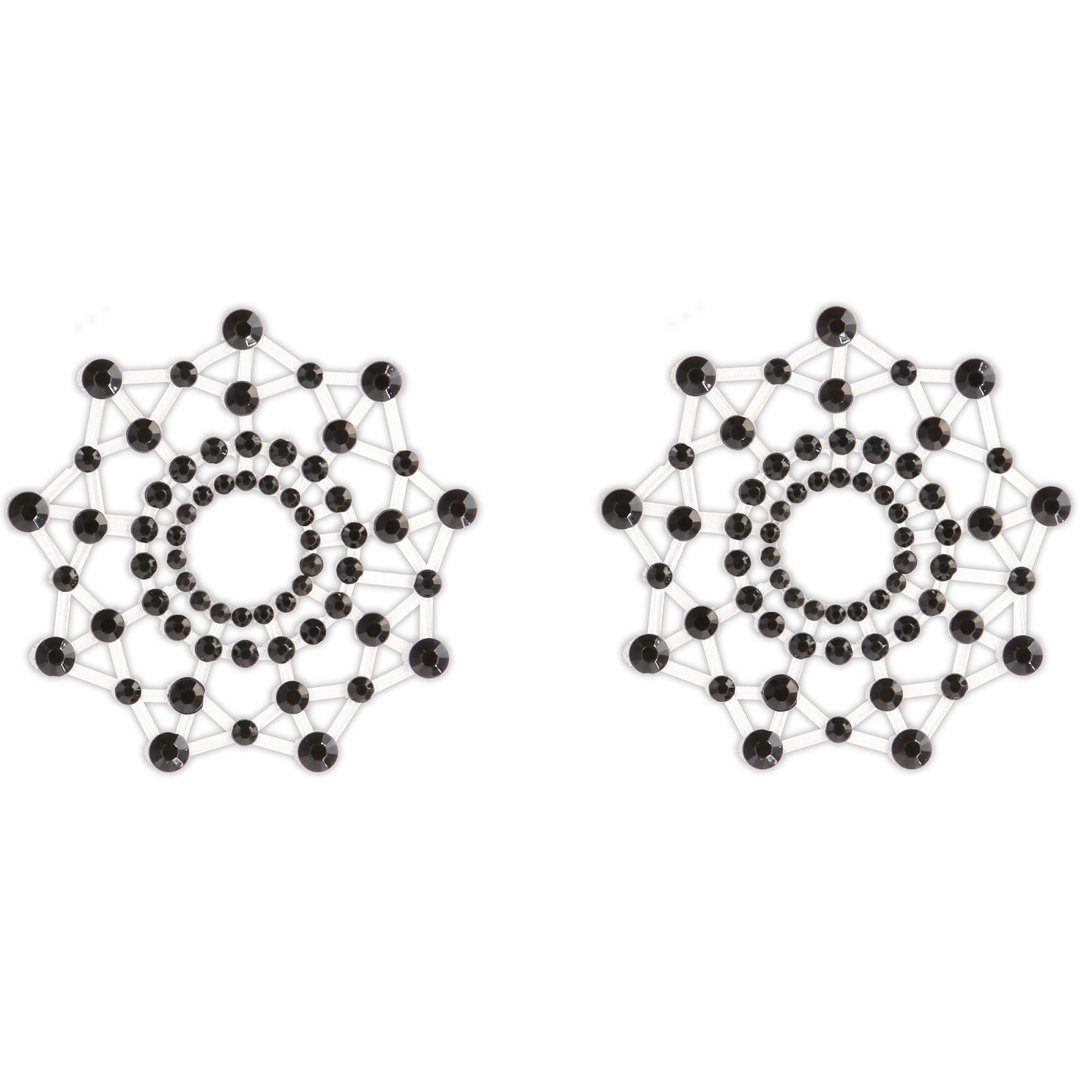 NS Novelties Brustwarzenabdeckung 1 Paar Nippelpasties aus schwarzen Schmucksteinen Nippelsticker