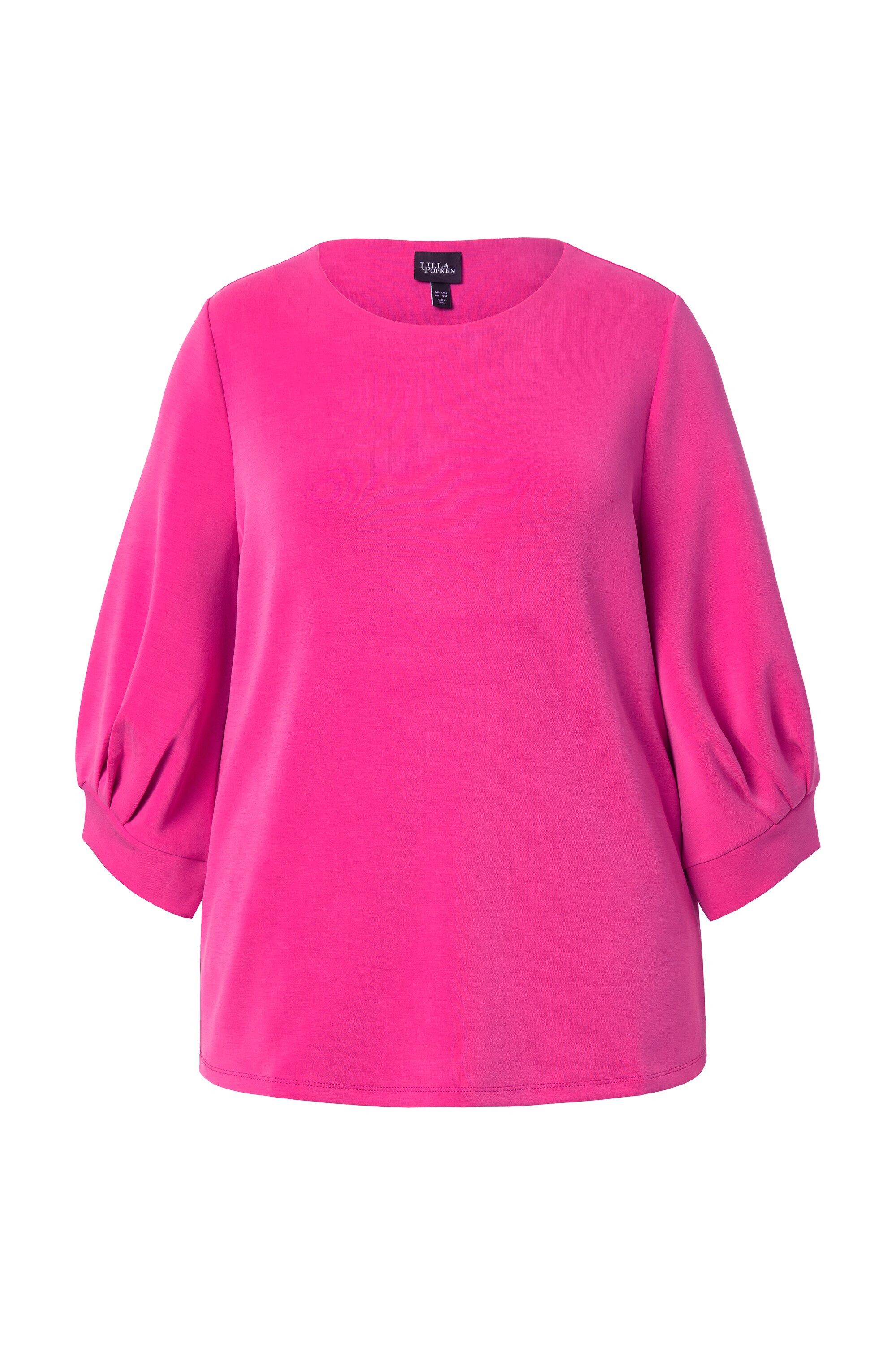 Sweatshirt Sweatshirt Zierfalten Rundhals 3/4-Ballonärmel
