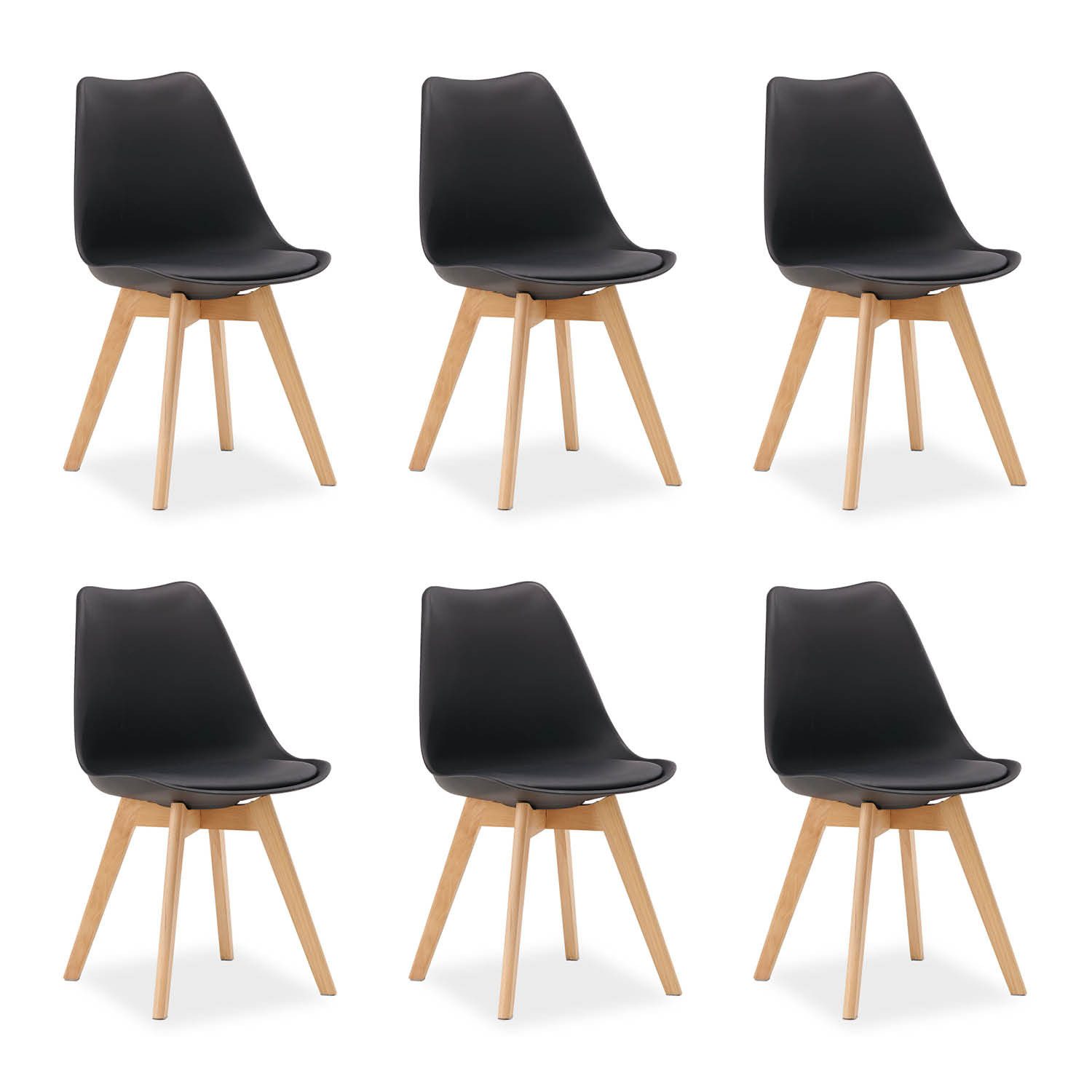 Homestyle4u Esszimmerstuhl Küchenstuhl Esstisch Küche Esszimmer Weiß Grau Schwarz (6er Set, 6 St), Skandinavisch, stabil