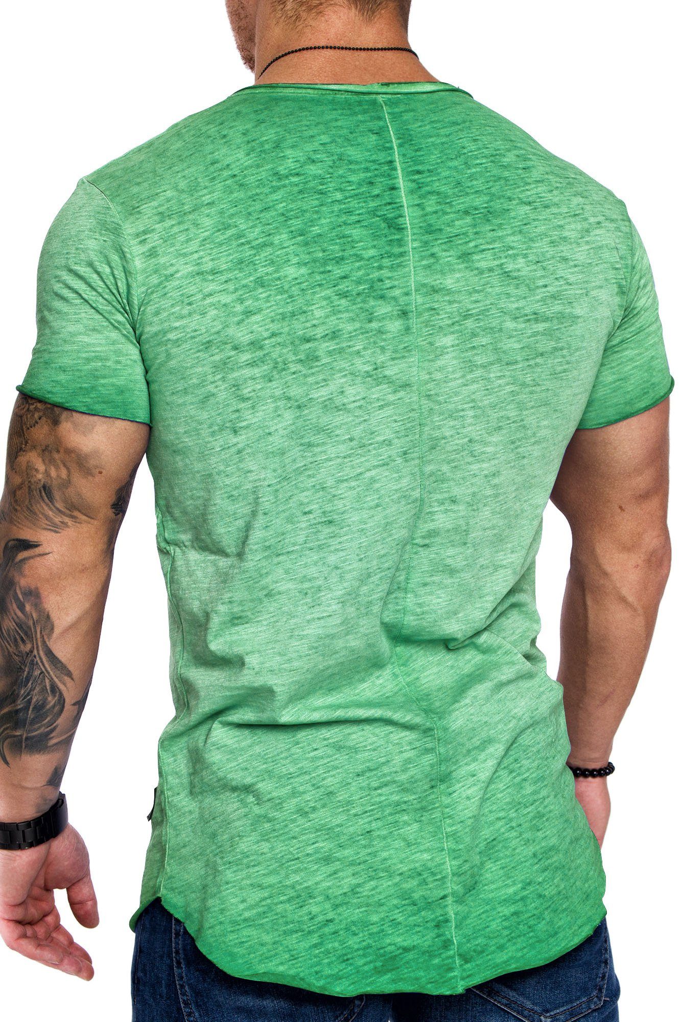 Amaci&Sons T-Shirt SAN FRANCISCO Herren Oversize Vintage Verwaschen V-Ausschnitt Shirt