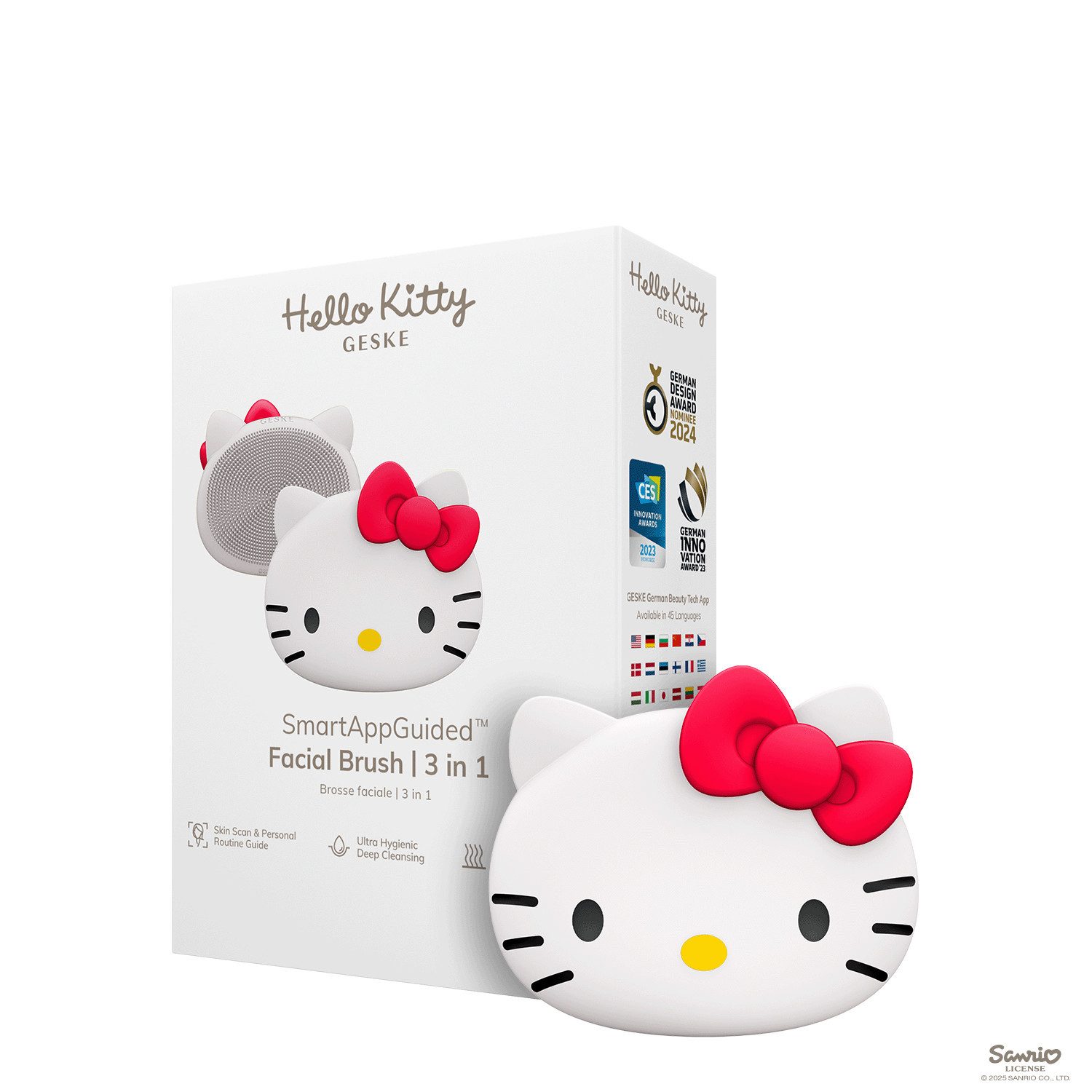 GESKE German Beauty Tech Gesichtsreinigungsbürste SmartAppGuided™ Facial Brush 3 in 1, Packung, 1-tlg., inkl. kostenloser APP (SmartAppGuided Device), Mit der GESKE App erhältst Du deine personalisierte Hautpflegeroutine.