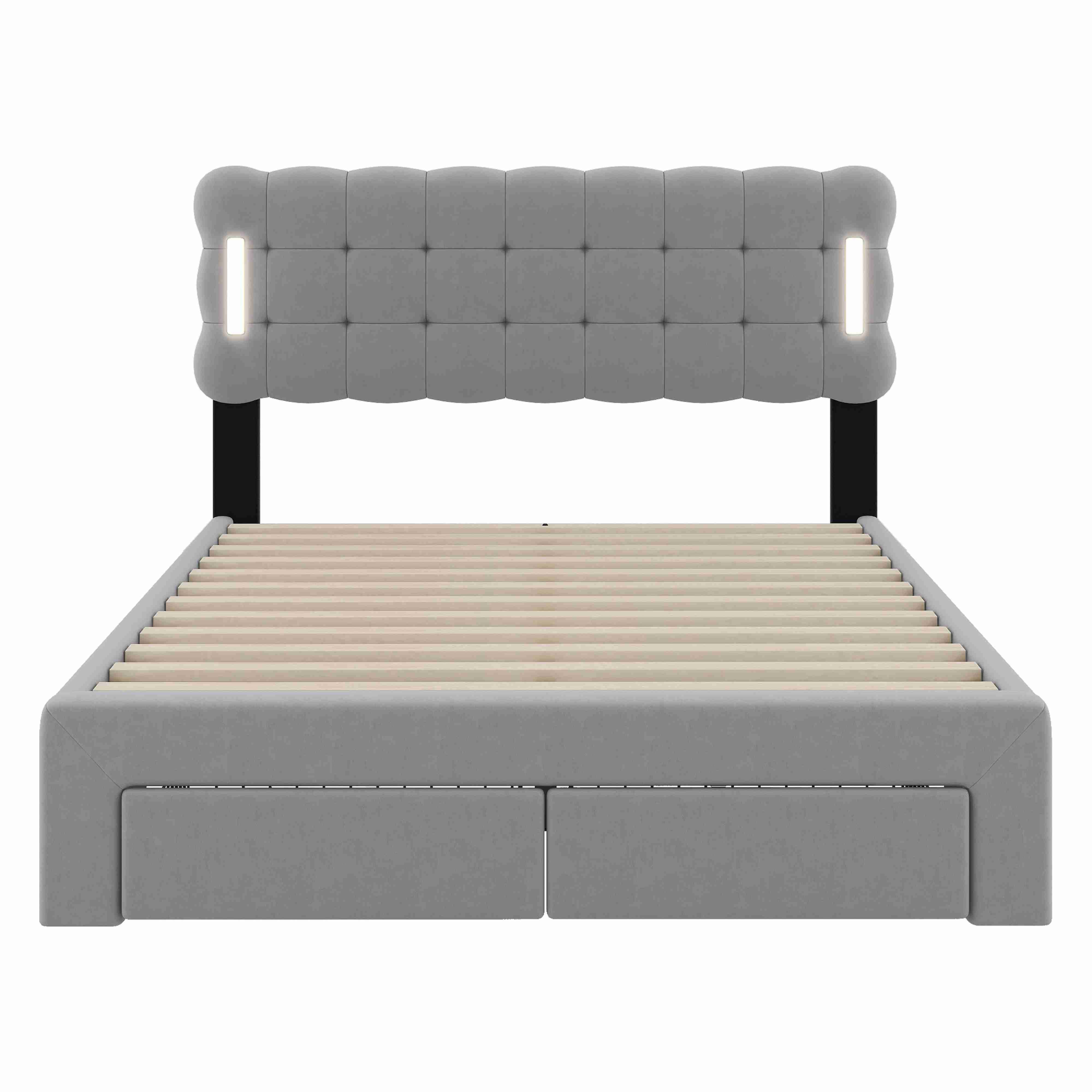 BlingBin Polsterbett 140x200cm Veloursbett Stauraumbett ohne günstig online kaufen