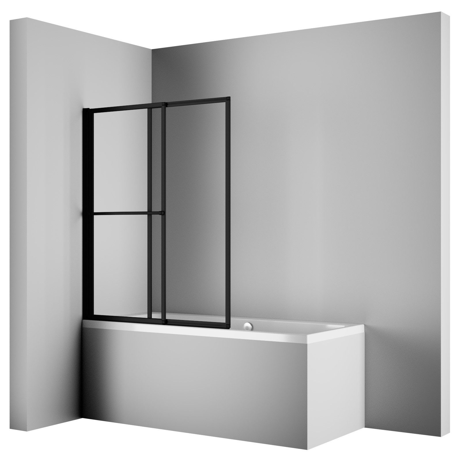 Schulte Badewannenfaltwand Komfort, Glas, (2 tlg), 70-118x140 cm, ausziehbar, Klar, Alu-Natur, 3 mm Sicherheitsglas