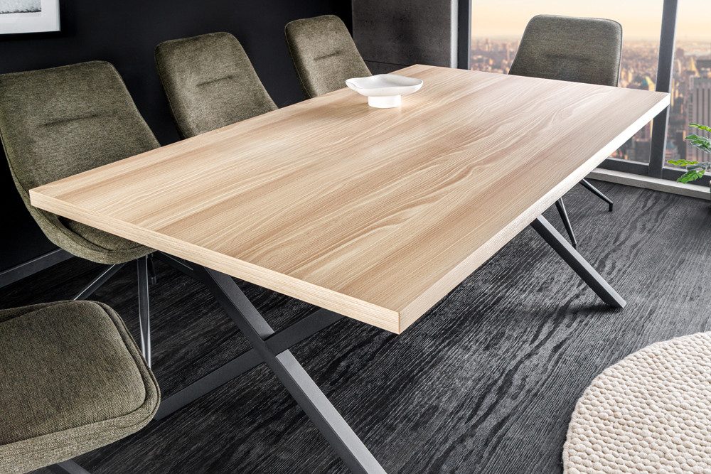 riess-ambiente Esstisch LOFT 160cm natur / schwarz - x-Gestell, Stahl, Holz günstig online kaufen