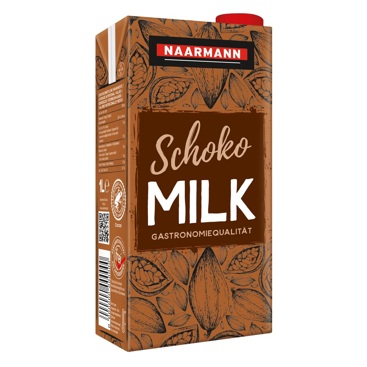 NAARMANN Milch, Naarmann Schoko Milk 1.5 Prozent Fett ideal für Gastronomie 1000ml