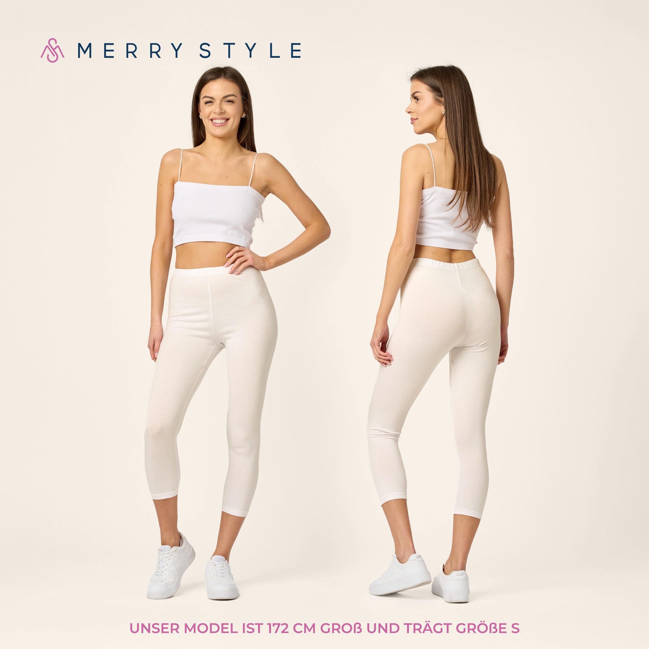 Merry Style Leggings Caprihose Damen 3/4 Hose MS10-199 (1-tlg) aus Baumwoll günstig online kaufen