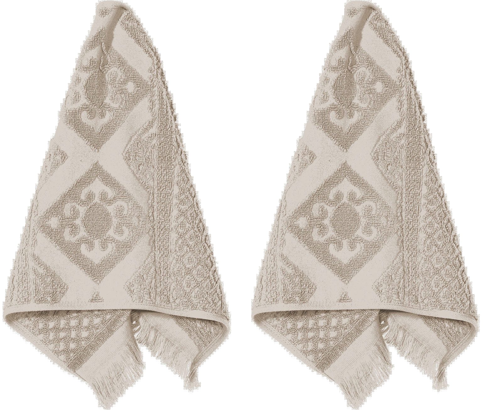 PAD Gästehandtücher HARLEM, 30x50 cm, Frottee (Set, 2-St), hochwertige Jacquard-Webung, besonders weicher Griff, mit Fransen