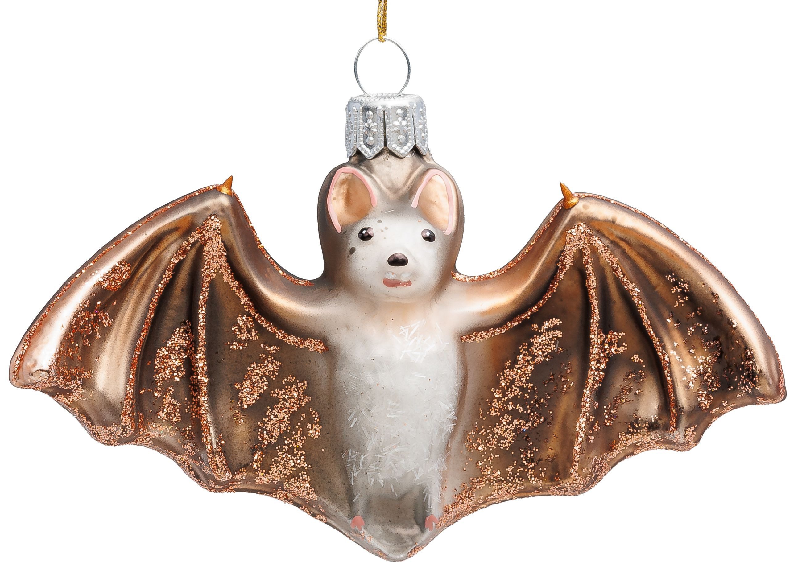 SIKORA Weihnachtsbaumkugel Fledermaus Besondere Weihnachtskugel Glas Figur Anhänger - BS782, Christbaumschmuck - Traditionell, authentisch & außergewöhnlich