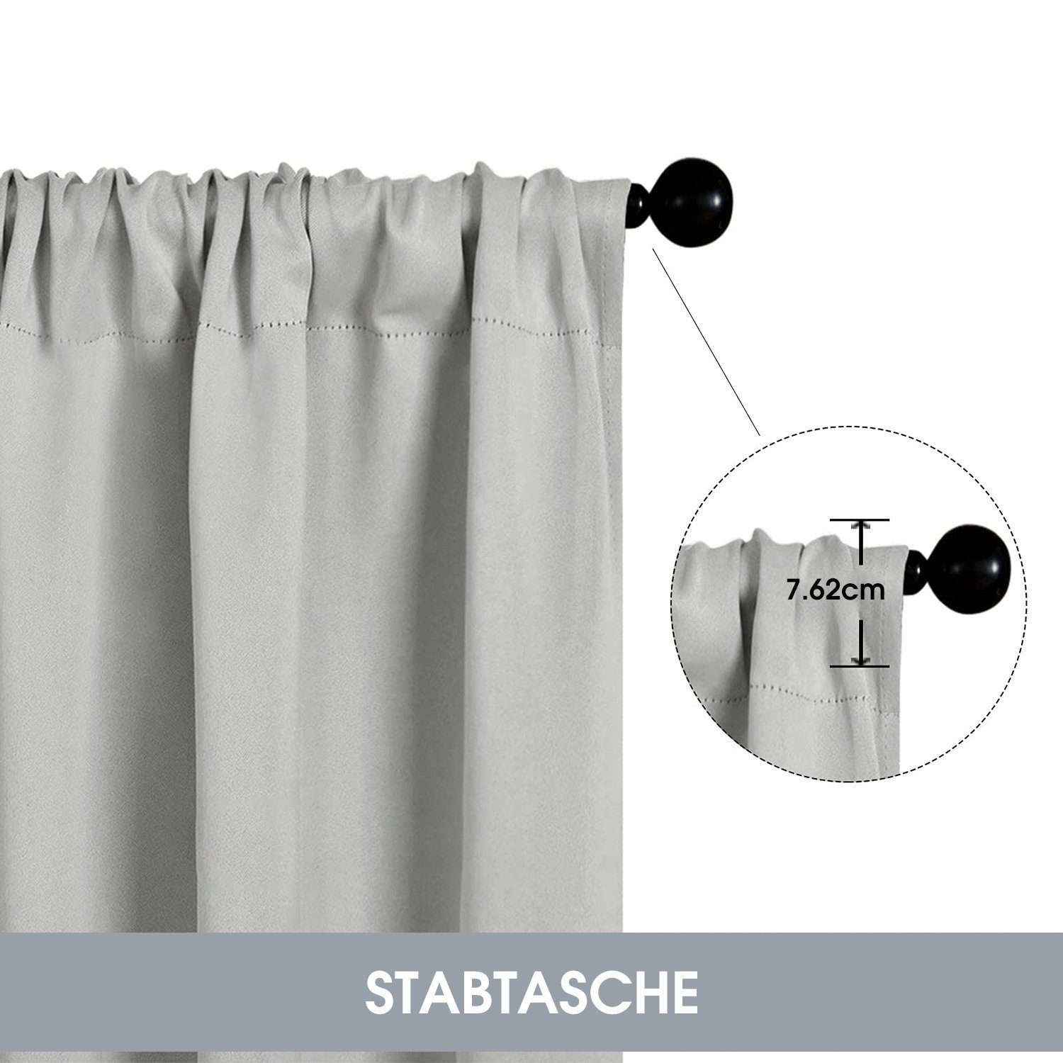 BYSURE Scheibengardine (2 St), Stangendurchzug, verdunkelnd, kurz Scheibeng günstig online kaufen