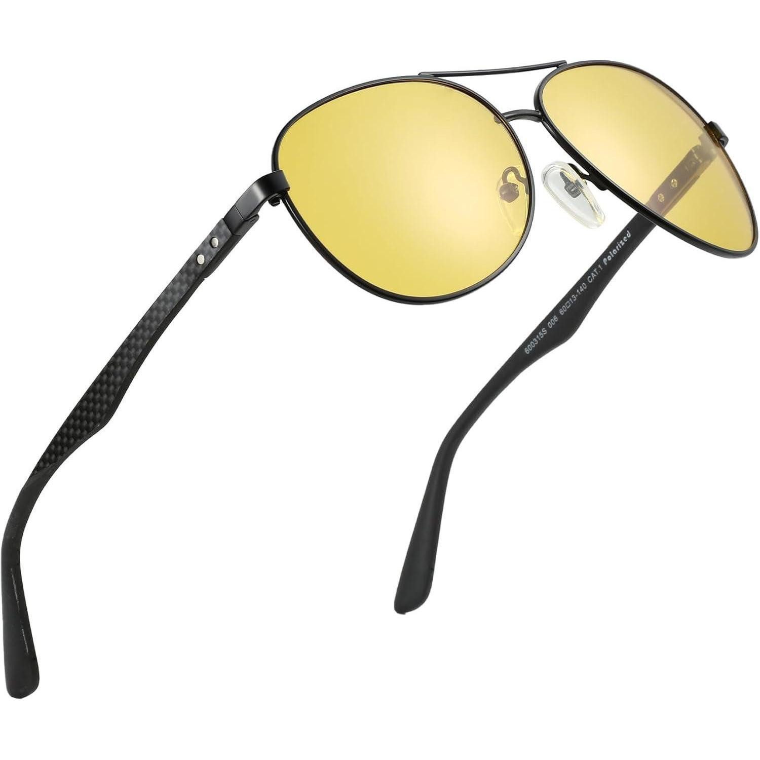 LuxusKollektion Pilotenbrille Sonnenbrille Pilotenbrille polarisiert UV400 Gelbe Nachtfahrbrille (1-St)