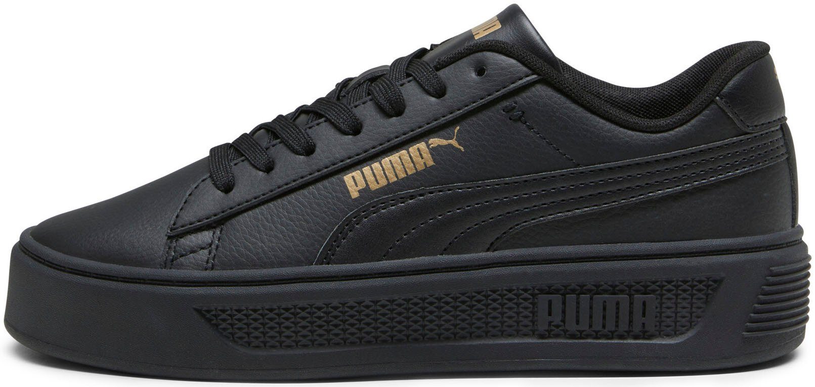 Platform PUMA black Sneaker v3 gold Smash