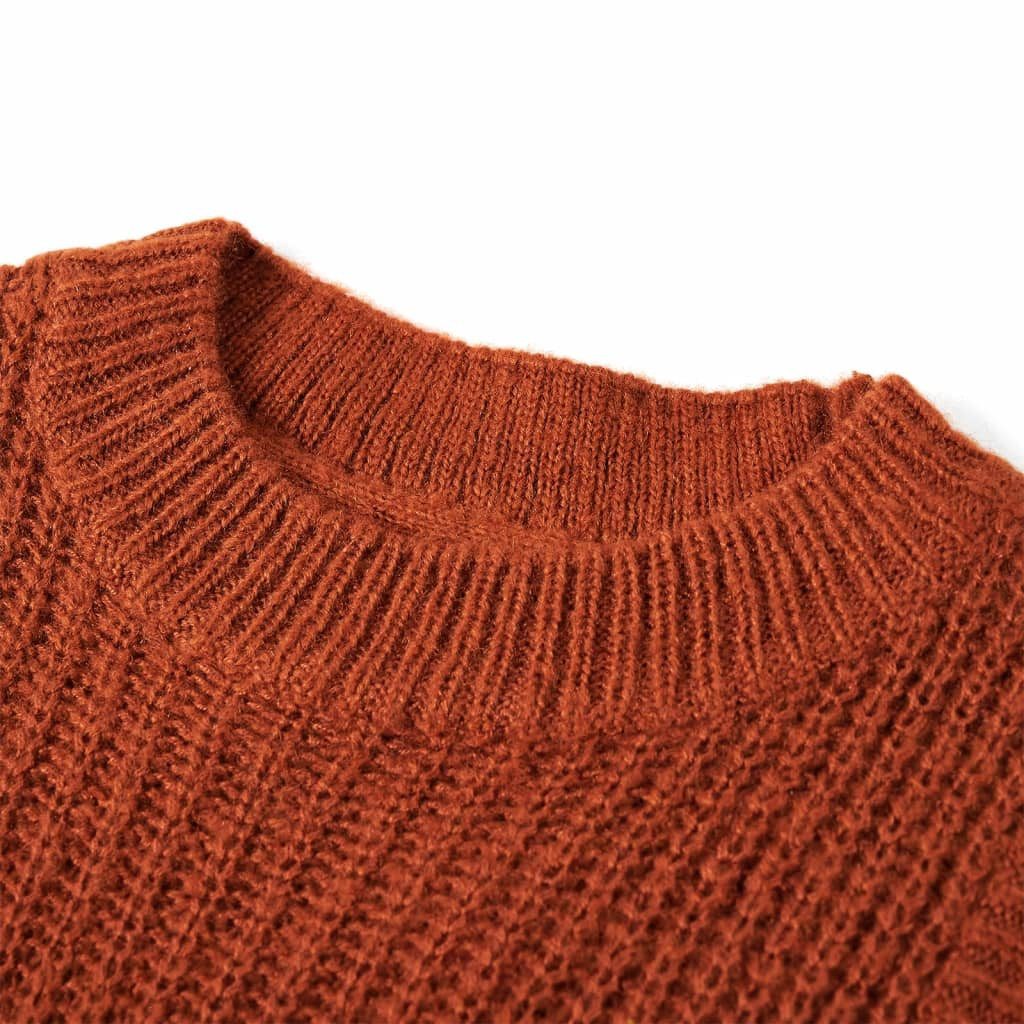 vidaXL Strickweste Kinder-Pulloverweste Gestrickt Cognac 92