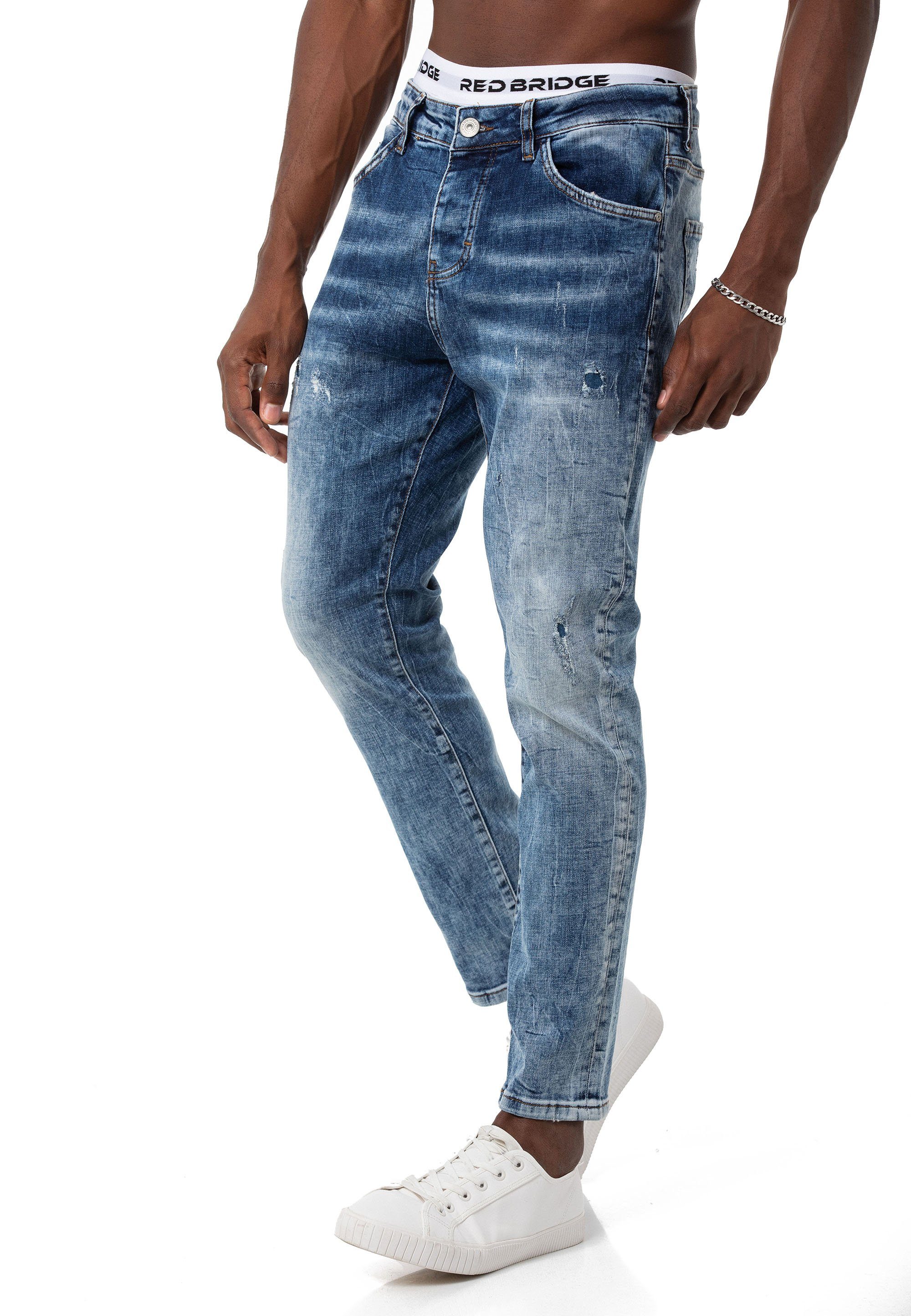RedBridge Slim-fit-Jeans Jeanshose Antifit Denim Blau W36 L32 Distressed-Look