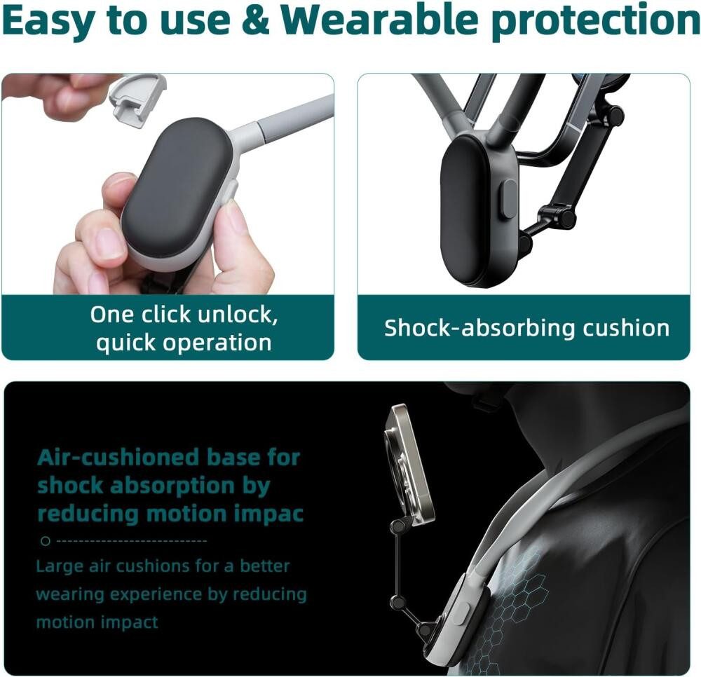 FELIXLEO Handy-Halterung Magnetische Nackenhalterung Handy Halter POV iPhone Android, (1-tlg) – Bild 5 von 5