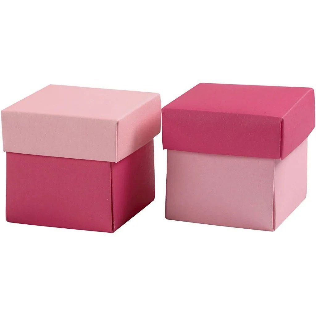 Creotime Konfetti Faltschachtel, Stück Pink cm, 10 g, Größe 5,5x5,5 250