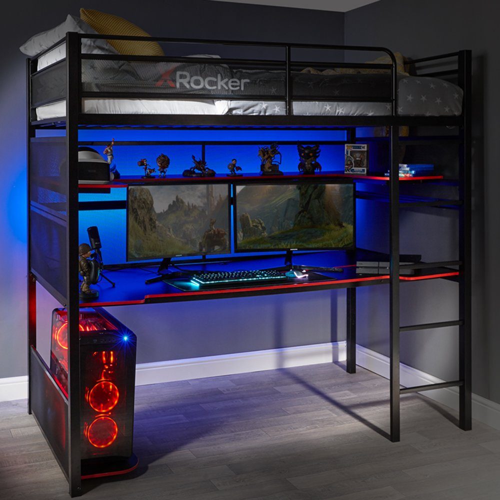 Hochbett Battlebunk Gaming Hochbett mit XL-Schreibtisch