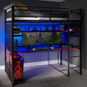 X Rocker Hochbett Battlebunk Gaming Hochbett mit XL-Schreibtisch