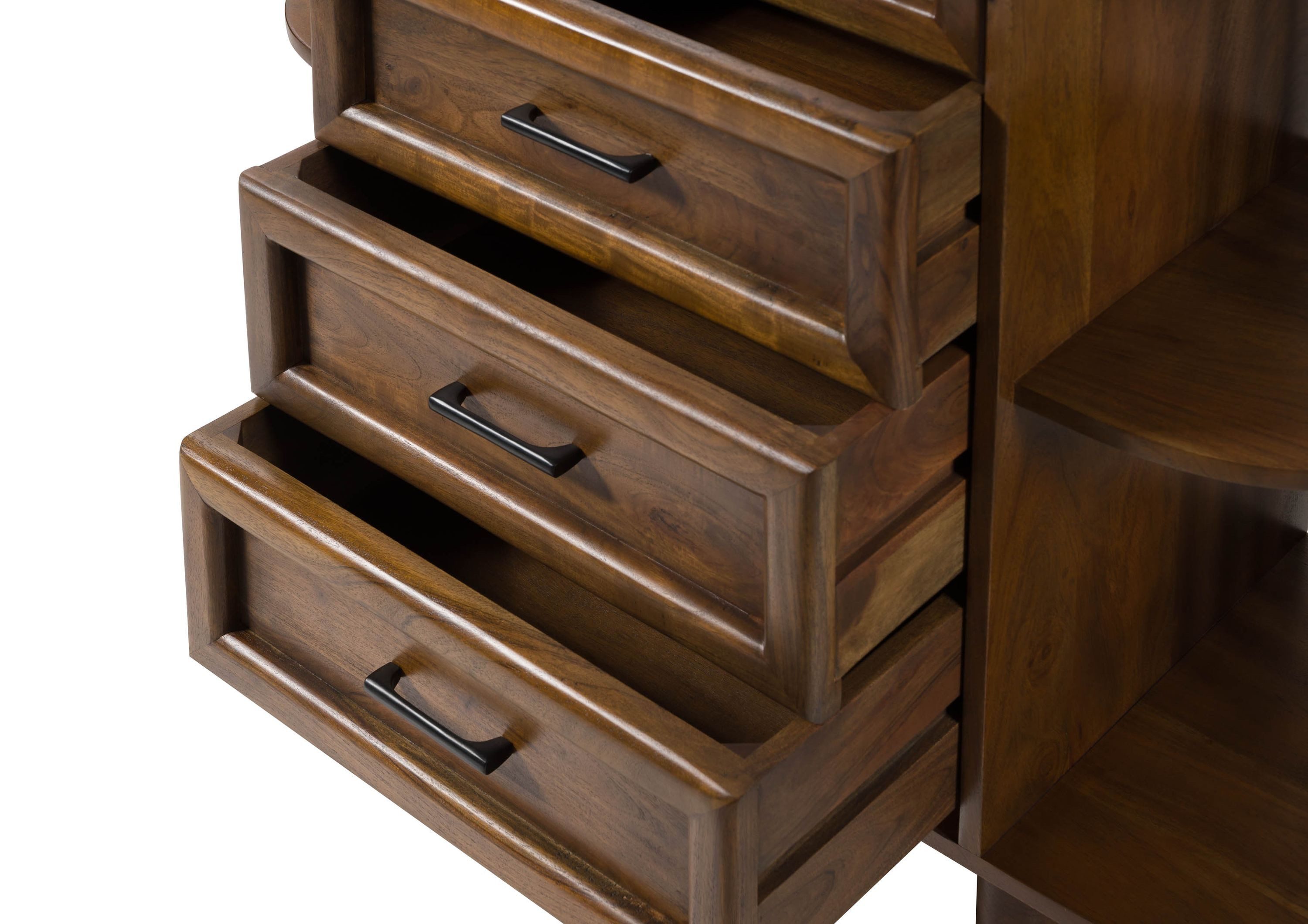 Massivmoebel24 Highboard MADRID (Massivholz), Akazie 100x40x118 natur lackiert MADRID #60