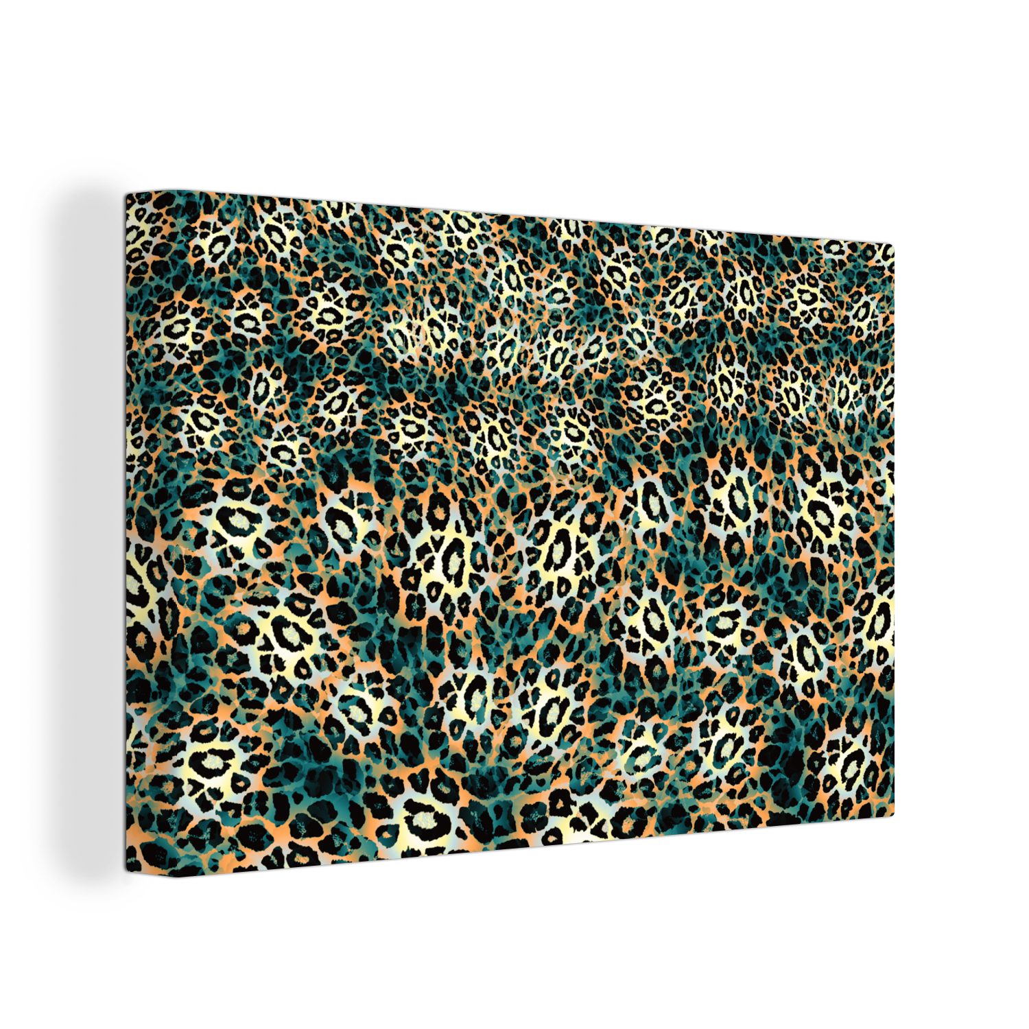 Leinwandbilder, - Design Wanddeko, (1 St), Wandbild cm 30x20 Leopardenmuster Tiere, OneMillionCanvasses® Aufhängefertig, - Leinwandbild