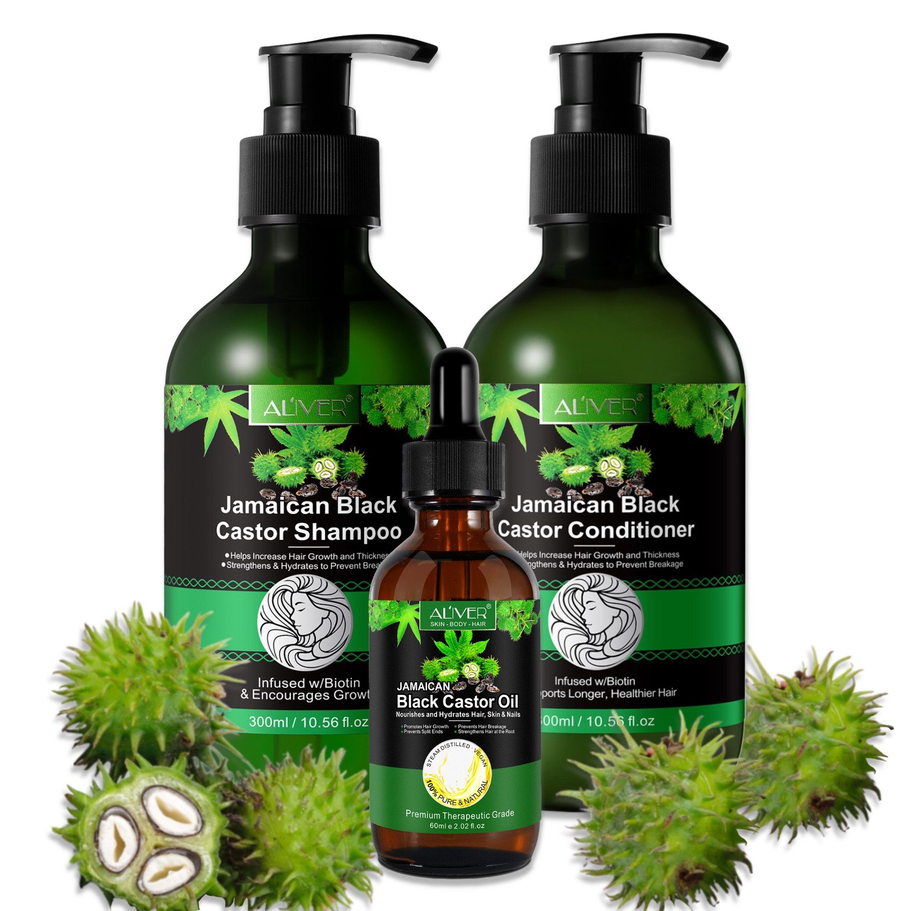 ALIVER Уход за волосами-Set Shampoo Conditioner Haarmaske Haaröl Rizinus Vegan