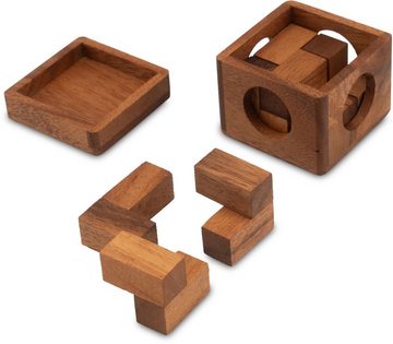 Logoplay Holzspiele Spiel, Soma Würfel Gr. S - 6 cm Kantenlänge - 3D Puzzle - Knobelspiel im Holzkasten Holzspielzeug