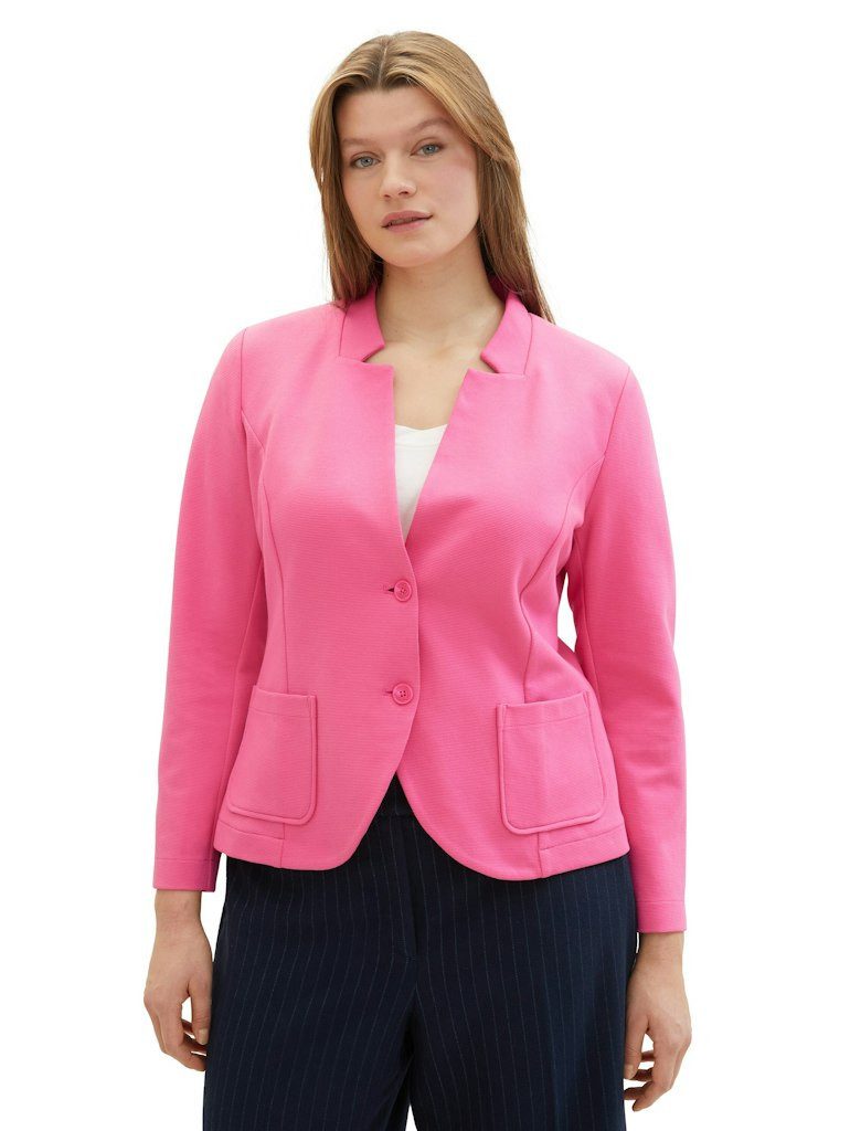 TOM TAILOR Blusenblazer pink Nachhaltige Baumwollmischung mit Ottoman-Struktur