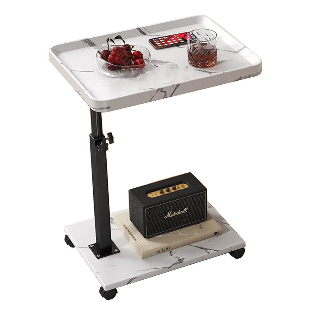 TUWENA Beistelltisch Beistelltisch C-Form Höhenverstellbar mit Rollen, Couchtisch 45-80 cm, Mobiler Beistelltisch für Sofa Bett, Schlafzimmer Wohnzimmer Balkon